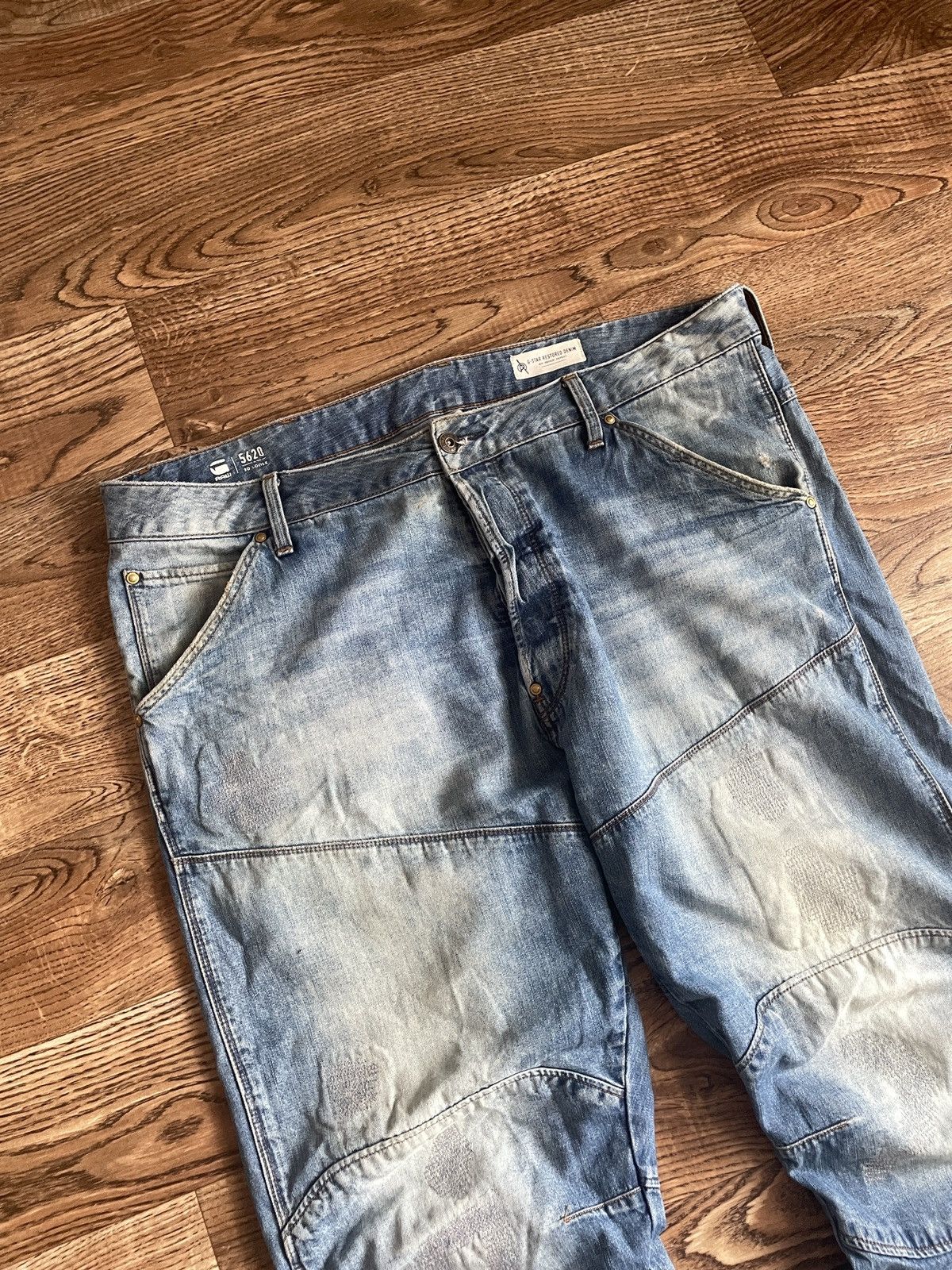 G-Star × Japanese Brand × Vintage Vintage G Star raw jeans double knee rare ultra baggy jeans Size US 36 / EU 52 - 3 Thumbnail