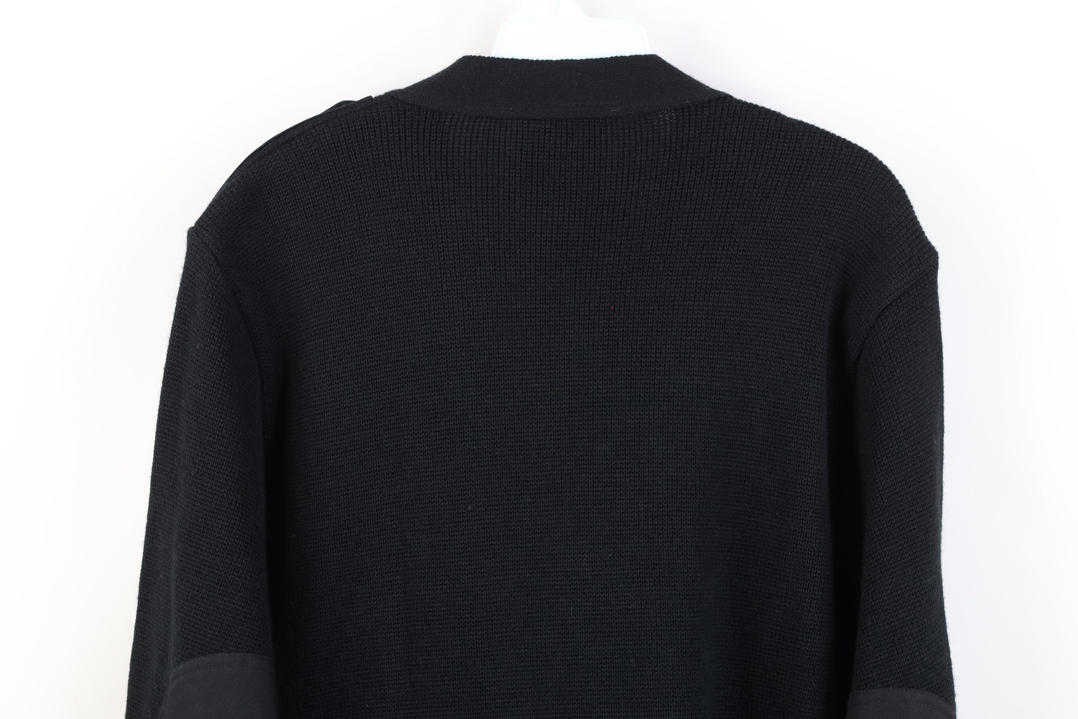 Vintage Vintage 90s Knit Military Commando Cardigan Sweater Black Size US XXL / EU 58 / 5 - 13 Thumbnail