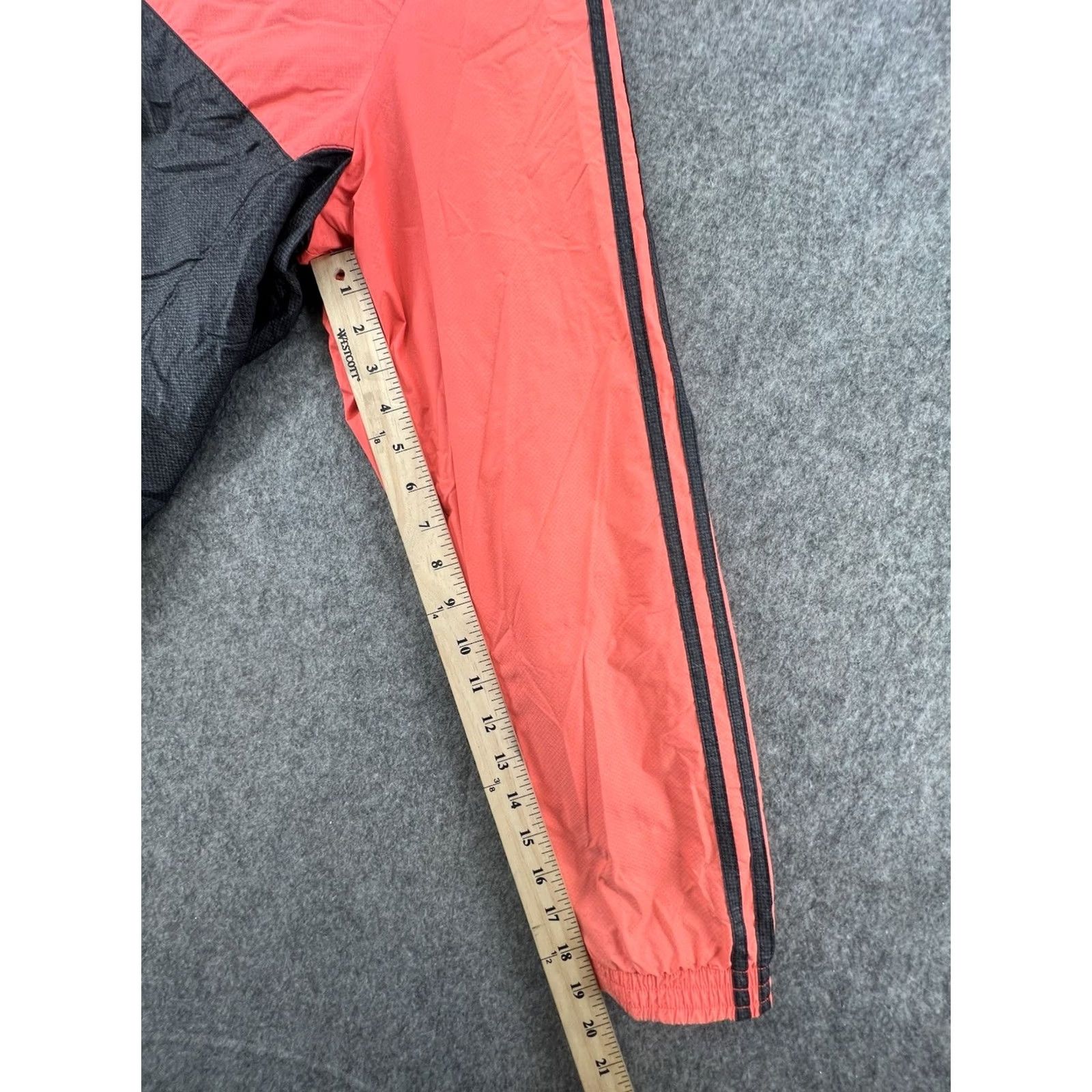 Adidas Adidas Men’s Windbreaker Jacket Hoodie Full Zip 2XL Coral Black Neon Coral Size US XXL / EU 58 / 5 - 5 Thumbnail