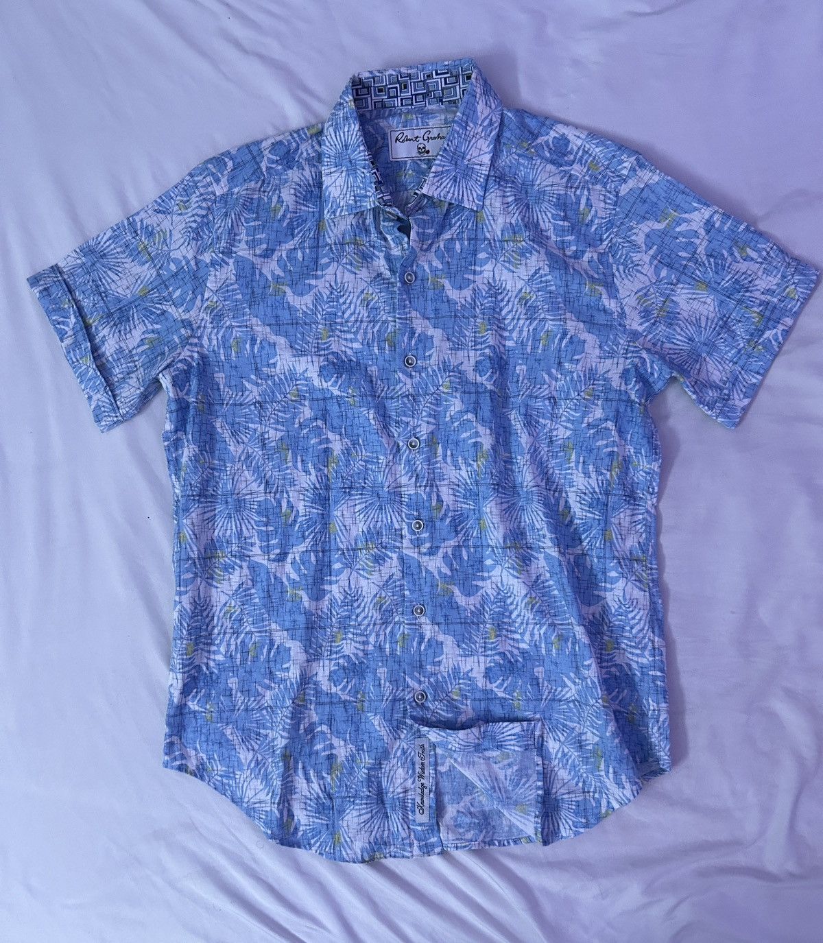 Robert Graham Robert Graham Linen Blend Short Sleeve Shirt Size US S / EU 44-46 / 1 - 1 Thumbnail