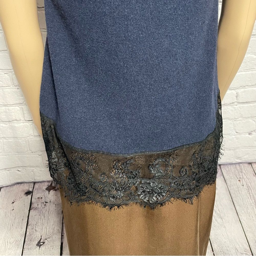 Other NWT New Aqua Cashmere Two Tone Tee Short Sleeve Black Navy Size XS / US 0-2 / IT 36-38 - 5 Thumbnail