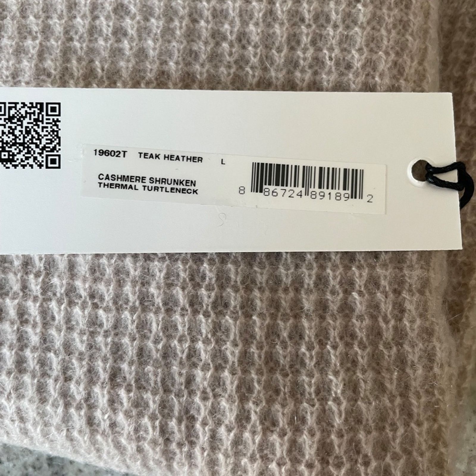 White + Warren Cashmere Shrunken Thermal Turtleneck Sweater-White +Warren Size L / US 10 / IT 46 - 6 Thumbnail