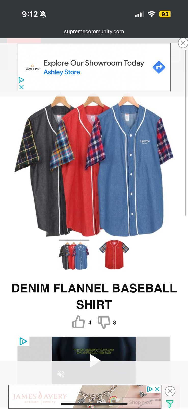 Supreme 🔥Supreme SS14 Denim Flannel Baseball Shirt Blue SZ Medium Size US M / EU 48-50 / 2 - 10 Thumbnail
