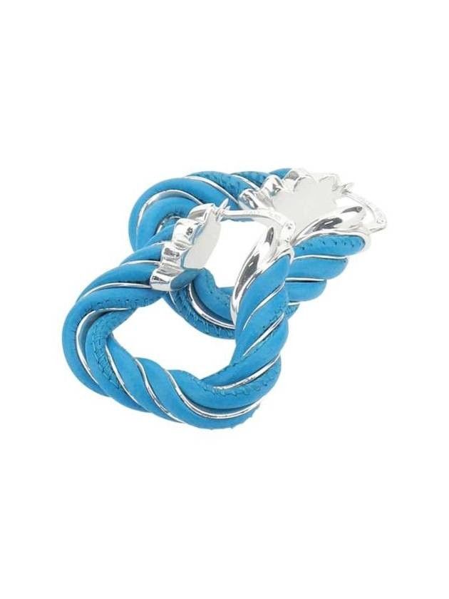 Bottega Veneta o1n1vont0425 Size: OS / Twist Triangle Hoop Earrings Blue Size ONE SIZE - 3 Thumbnail