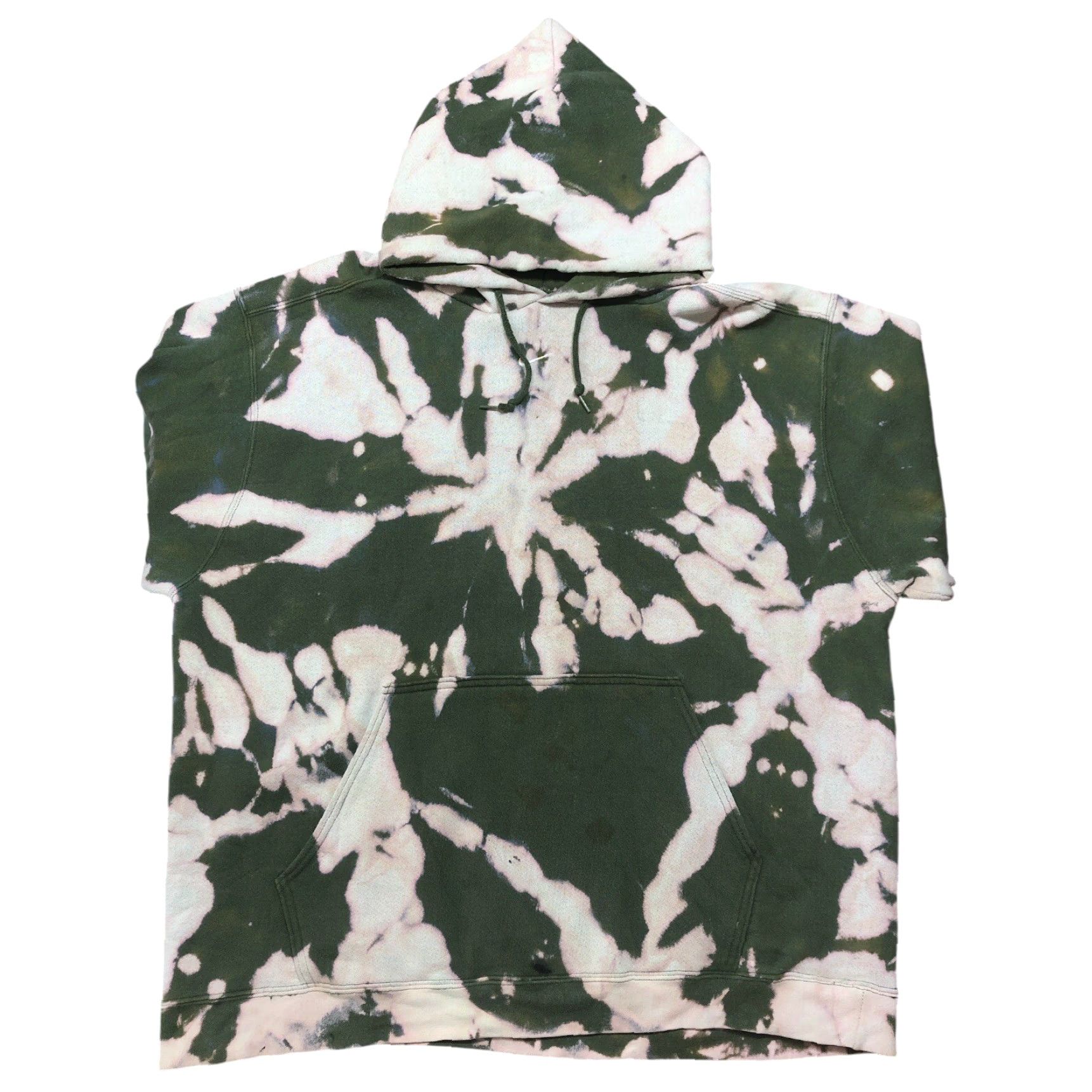 Nike VINTAGE Nike Hoodie Men XL Green Tie Dye Swoosh 90s Center Pullover Sweatshirt with Pockets Size US XL / EU 56 / 4 - 2 Thumbnail