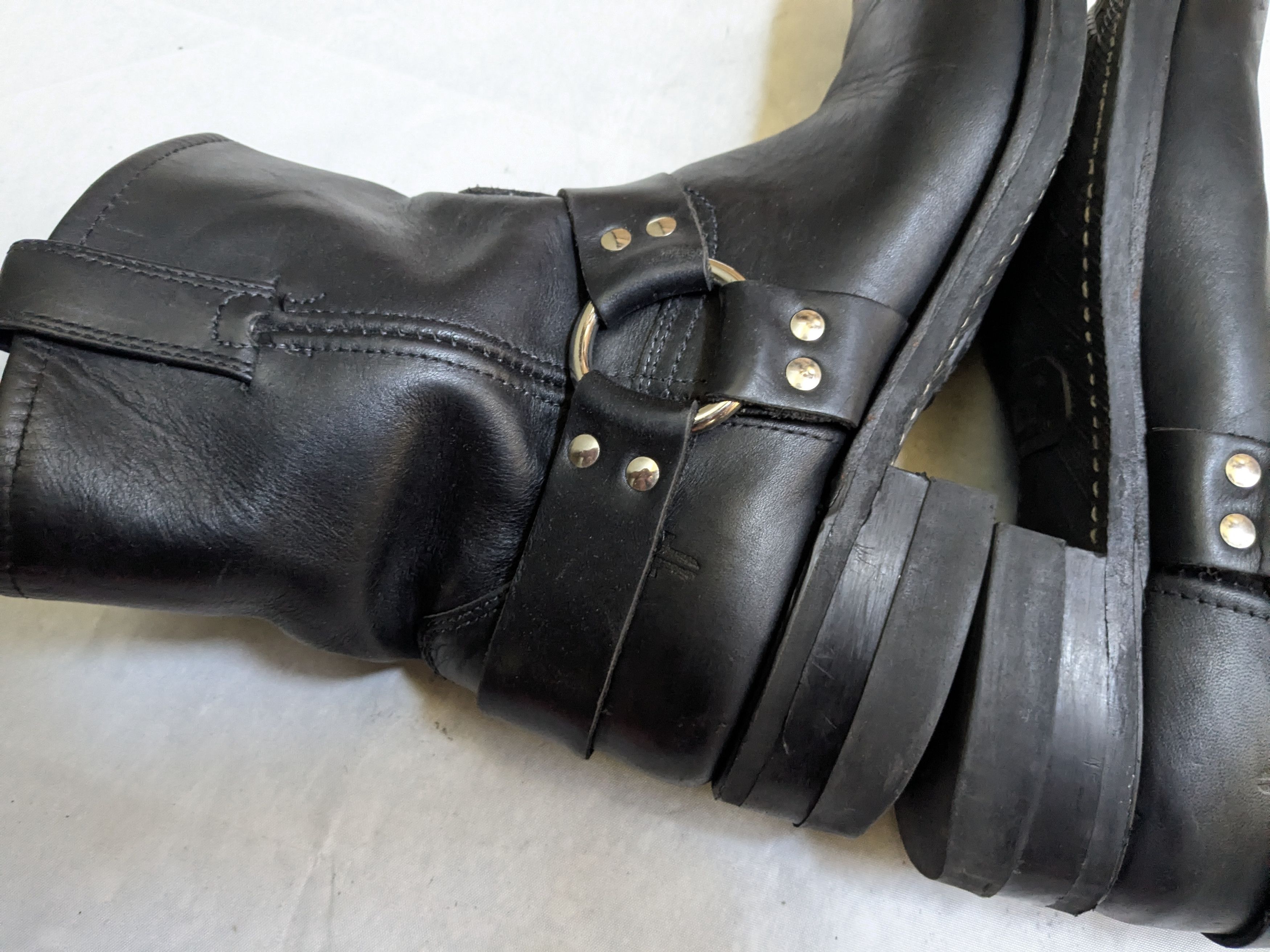 Frye Frye Harness Boots Black 10.5 M Straps Leather Size US 10.5 / EU 43-44 - 12 Thumbnail