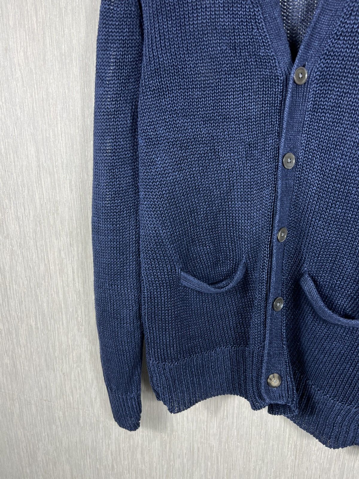 Polo Ralph Lauren Polo Ralph Lauren linen sweater cardigan knitted navy knit Size US M / EU 48-50 / 2 - 4 Thumbnail