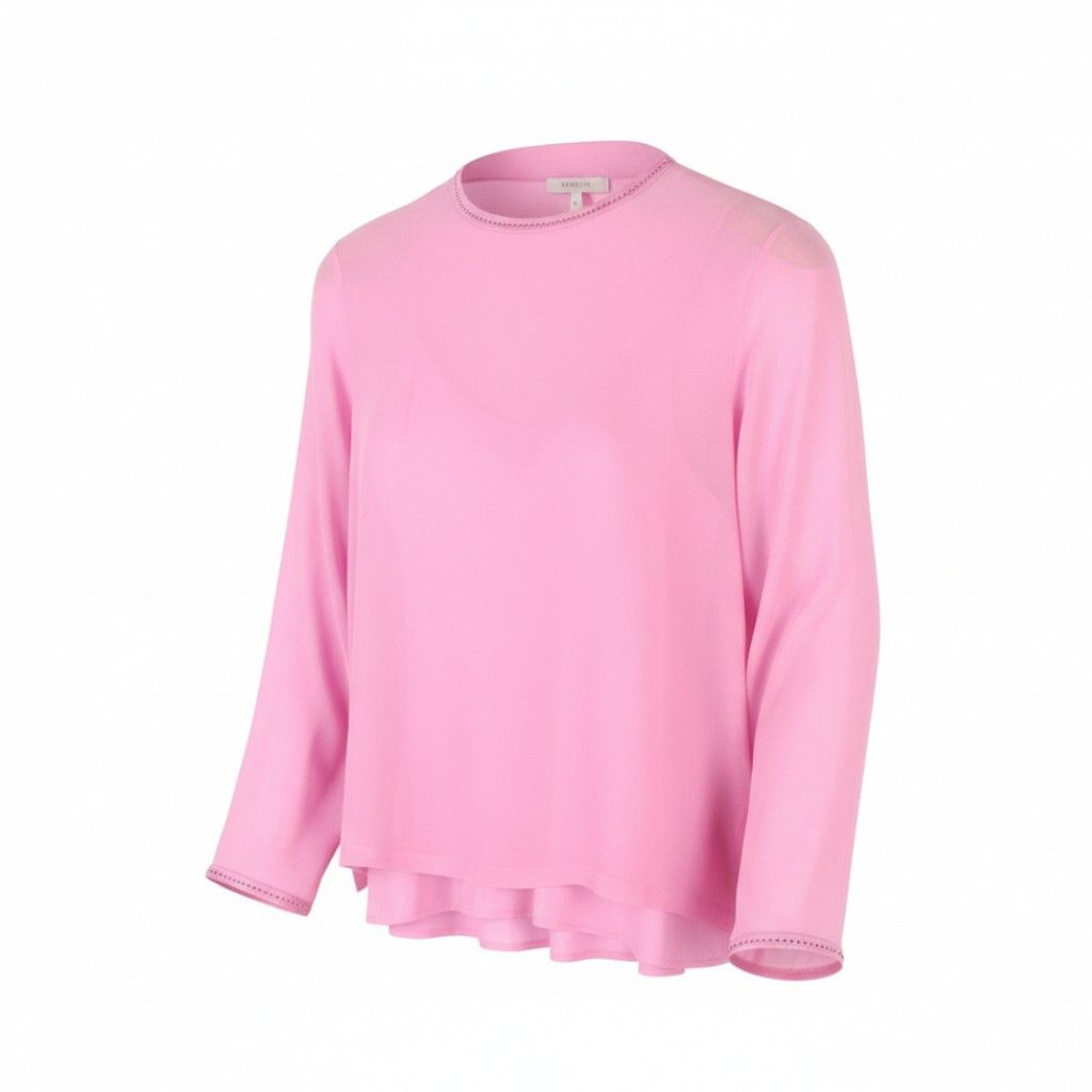 Max Mara EU34 XS Pink 100% Silk Rhinestones 2in1 Blouse 88774 Size XS / US 0-2 / IT 36-38 - 1 Thumbnail