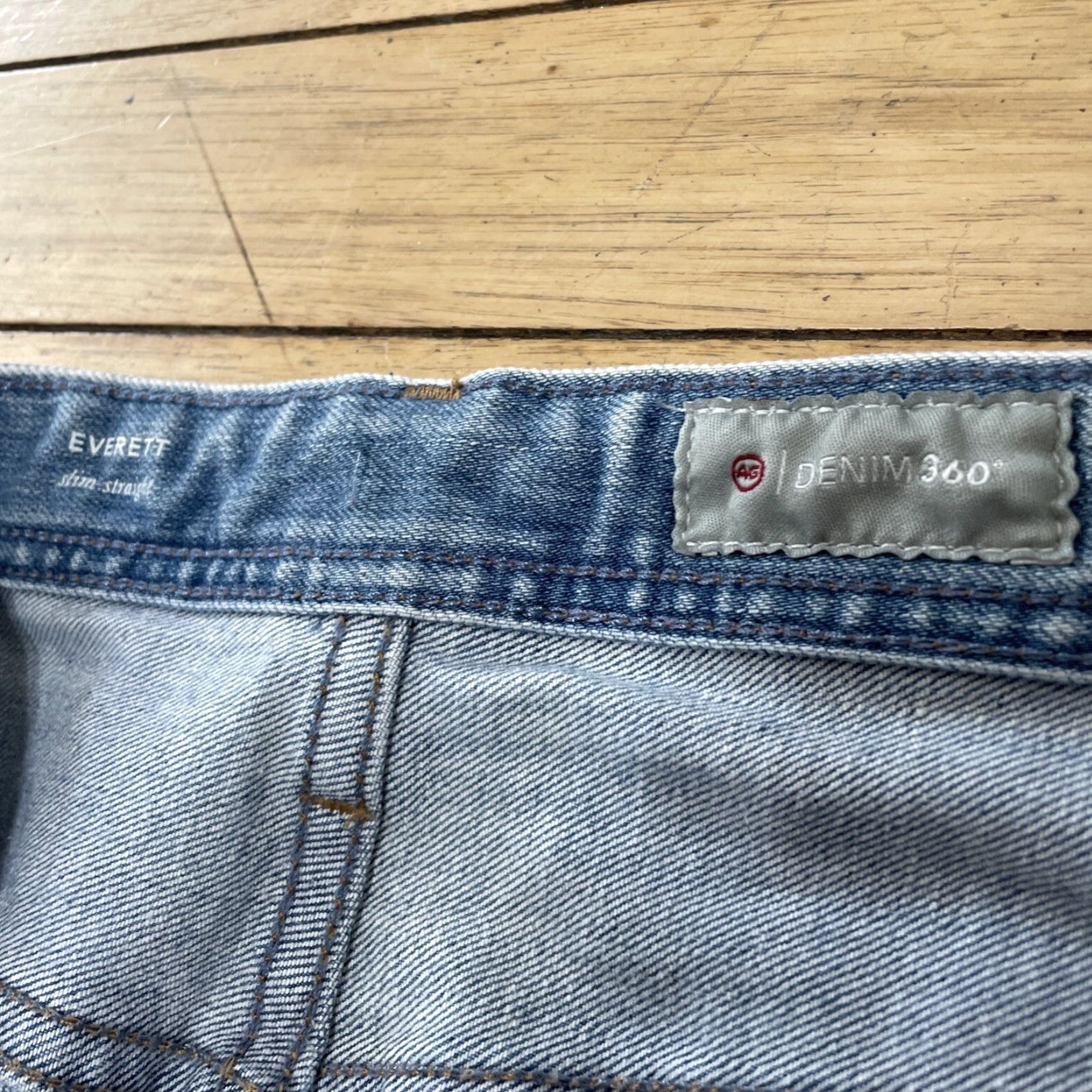 Denime AG Adriano Goldschmied Jeans The Everett Light Blue Grunge Stretch Denim Men 40x32 Regular 5-Pocket City Grunge USA Jeans Size US 40 / EU 56 - 5 Thumbnail