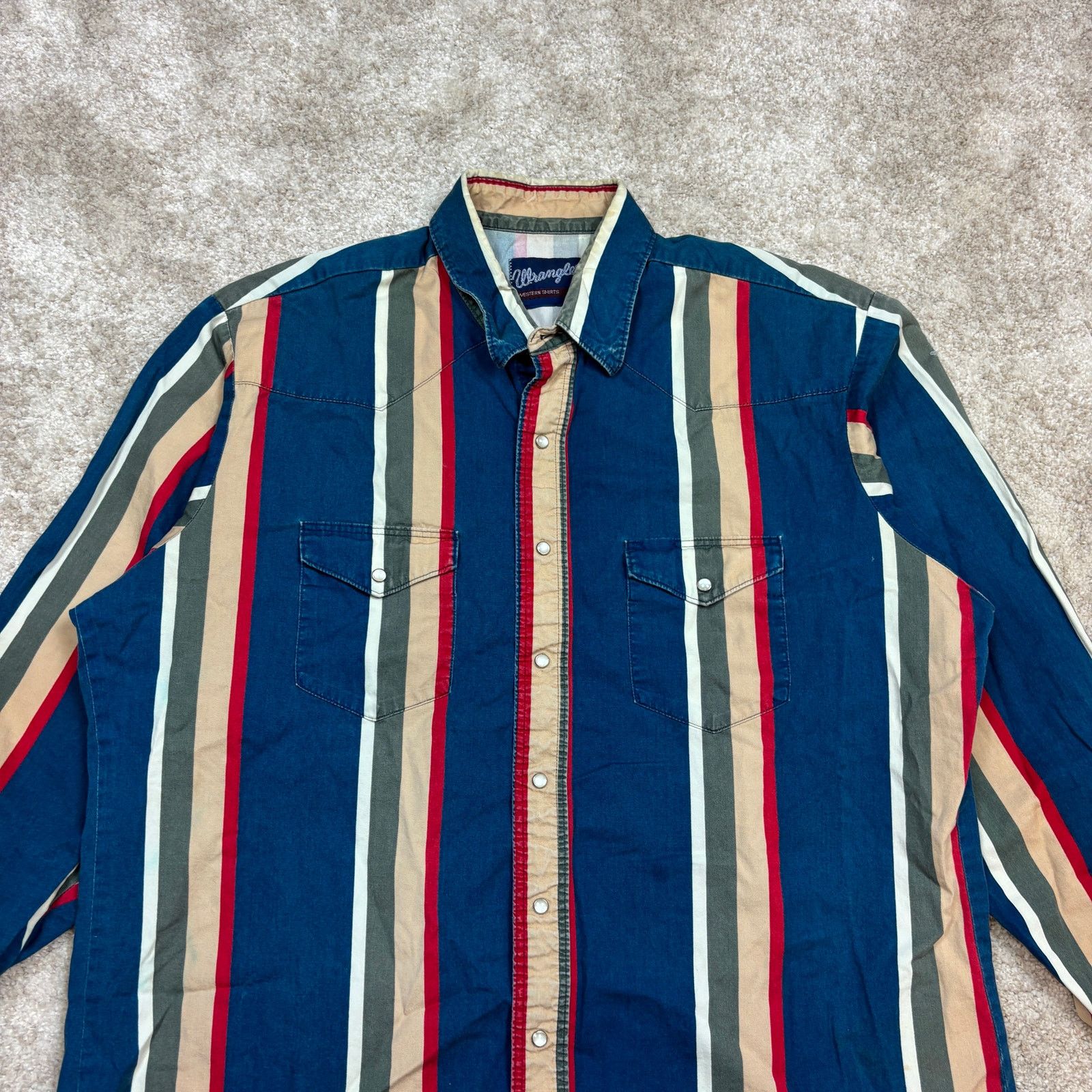 Vintage × Wrangler Vintage Wrangler Western Shirts Pearl Snap Button Up Mens XL Size US XL / EU 56 / 4 - 2 Thumbnail
