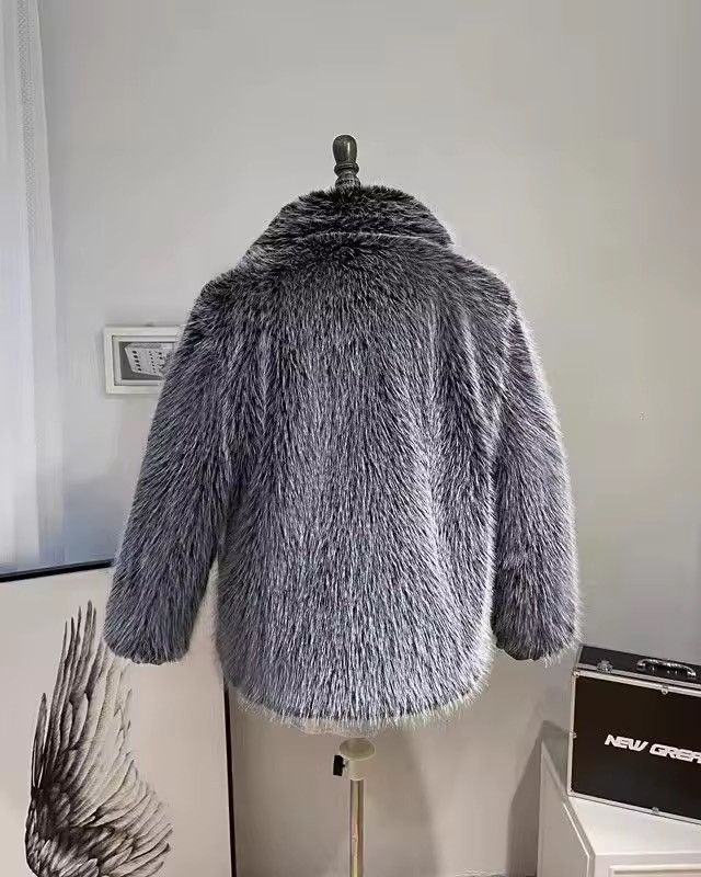 Other Streetwear Faux Fur Warm Luxury Trendy Gray Jacket Coat Size US L / EU 52-54 / 3 - 6 Thumbnail