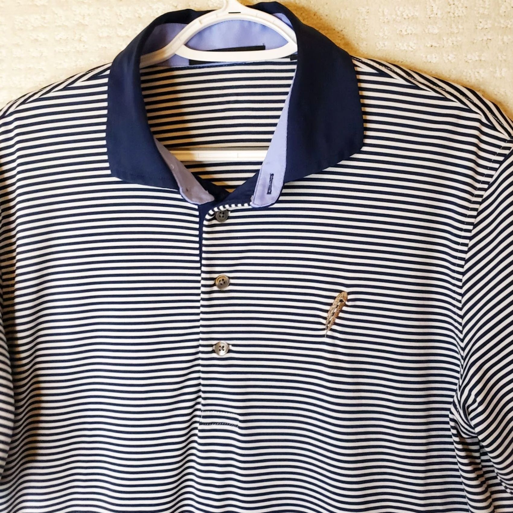 Vintage Greyson Polo Shirt Mens M Blue Stripe Performance Stretch Short Sleeve Golf Shirt Size US M / EU 48-50 / 2 - 3 Thumbnail