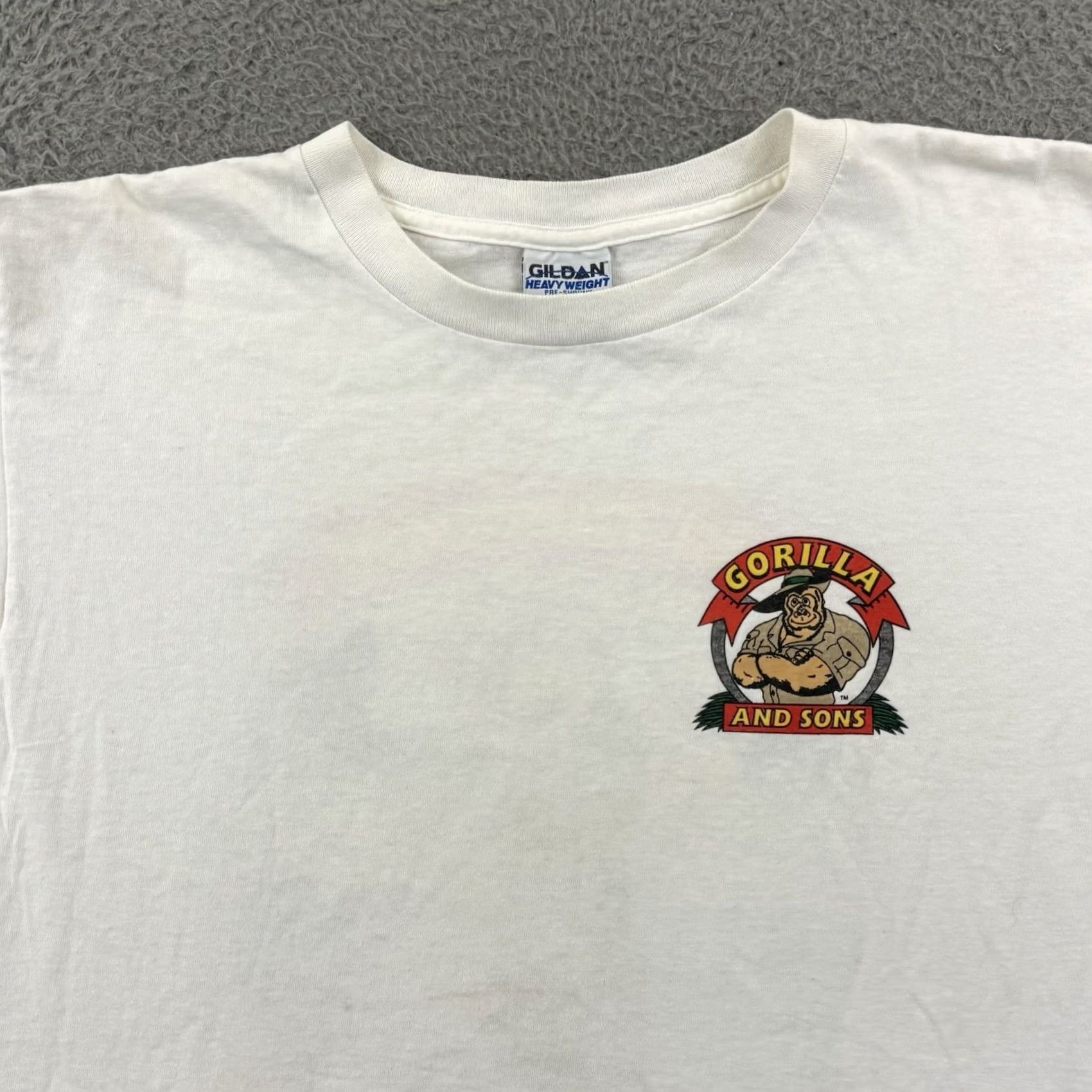 Gildan VINTAGE Gildan Fishing Shirt Mens XL White 90s Short Sleeve Nature Outdoor Graphic USA Size US XL / EU 56 / 4 - 4 Thumbnail