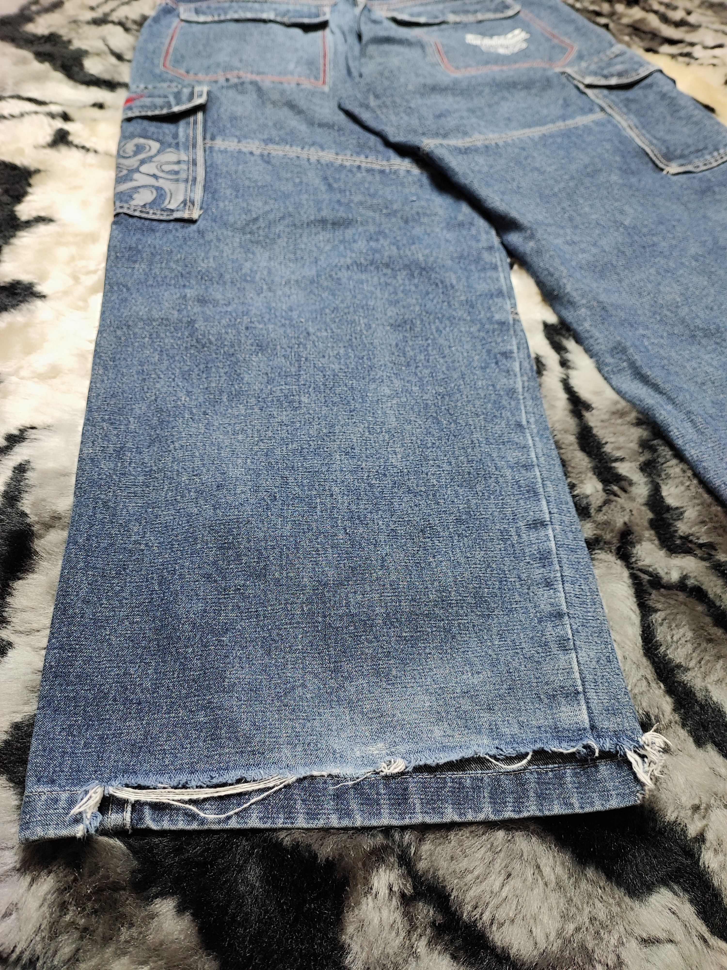 If Six Was Nine Piko Jeans Baggy Wide Leg Cargo Denim Size US 31 - 18 Thumbnail
