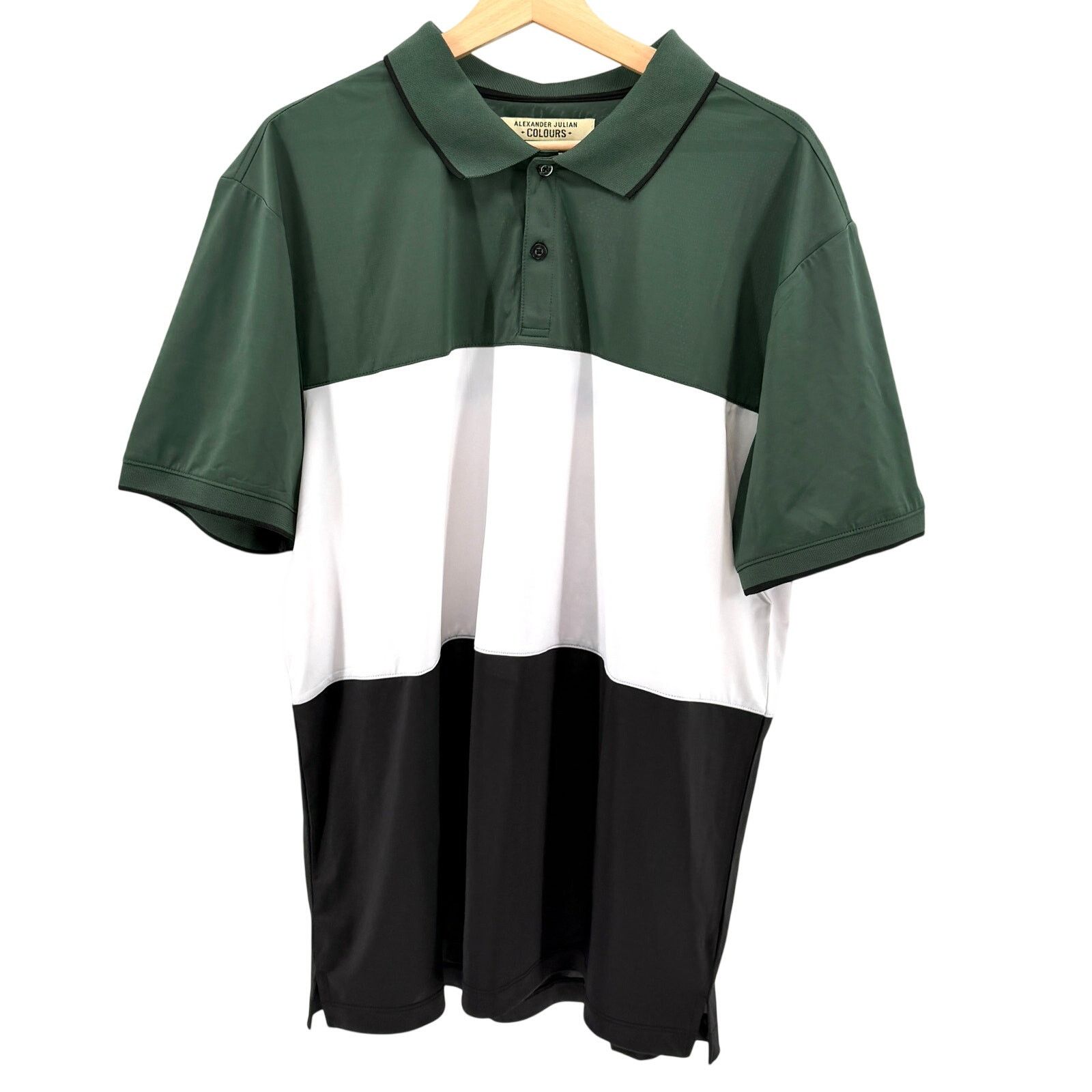 Alexander Julian Forest Green Colorblock Slim Fit Polo Shirt Size US XL / EU 56 / 4 - 1 Thumbnail
