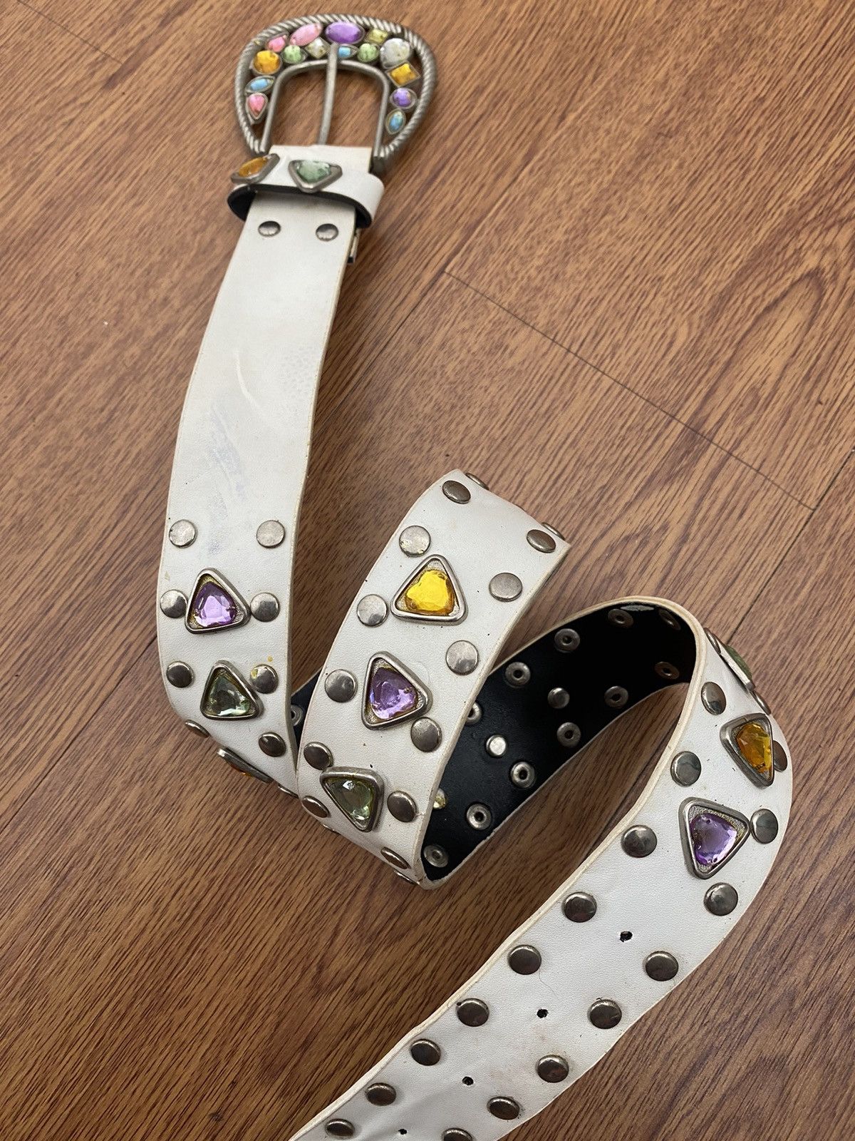 If Six Was Nine Crystal studded multicolor white belt Size ONE SIZE - 4 Thumbnail