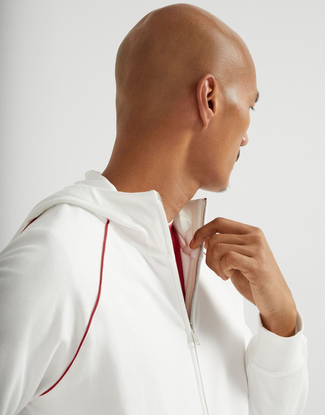 Brunello Cucinelli o1la1rc1a0326 Techno Cotton Zip-Up Hoodie in White Size US XL / EU 56 / 4 - 3 Thumbnail