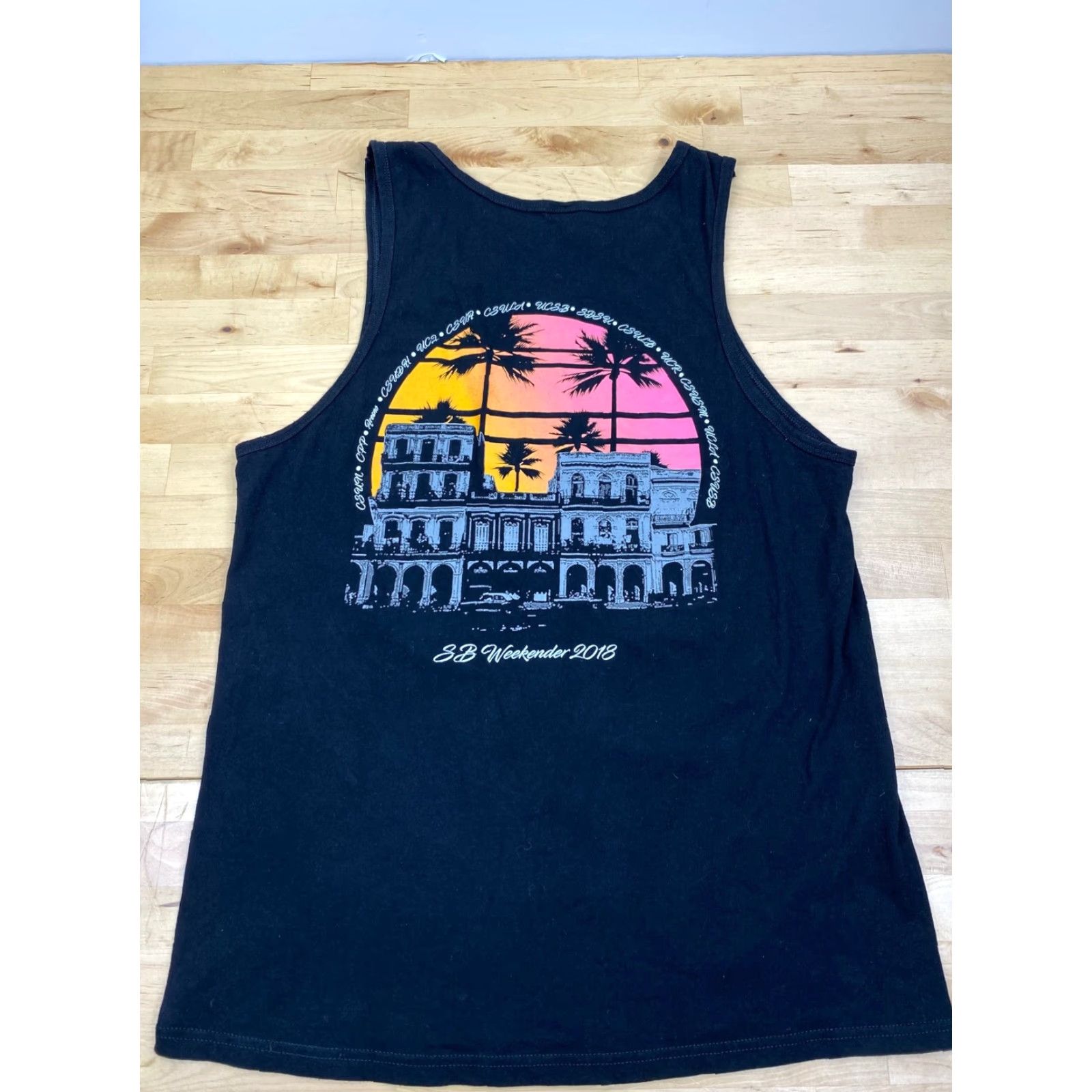 Vintage Havana Nights Santa Barbara 2018 Weekender Graphic Tank Top Tank Black Round Neck Sleeveless Men M Beach Activewear Breathable Unbranded Size US M / EU 48-50 / 2 - 3 Thumbnail