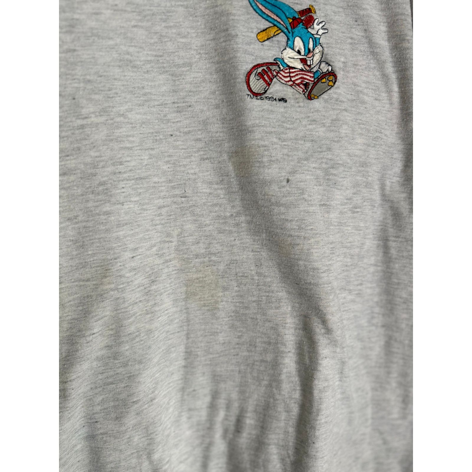 Warner Bros Vintage 90s Tiny Toon Adventures Buster Bunny Embroidery Tee Size US L / EU 52-54 / 3 - 4 Thumbnail