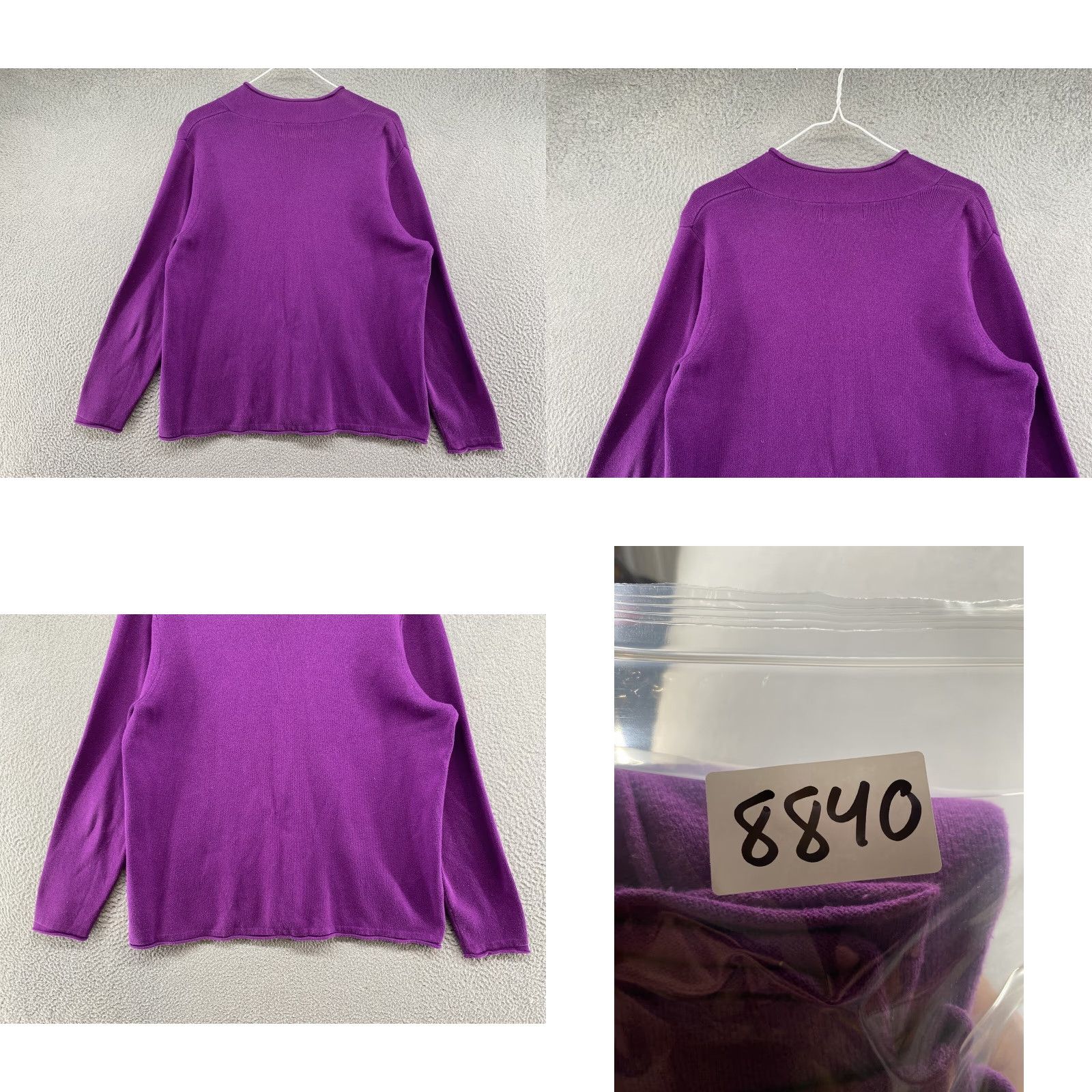 Eddie Bauer Eddie Bauer Cable Knit V Neck Cotton Blend Sweater Women's Purple XL Pullover Knit Wool? No Nylon? (Please ensure accuracy) Size XL / US 12-14 / IT 48-50 - 8 Thumbnail