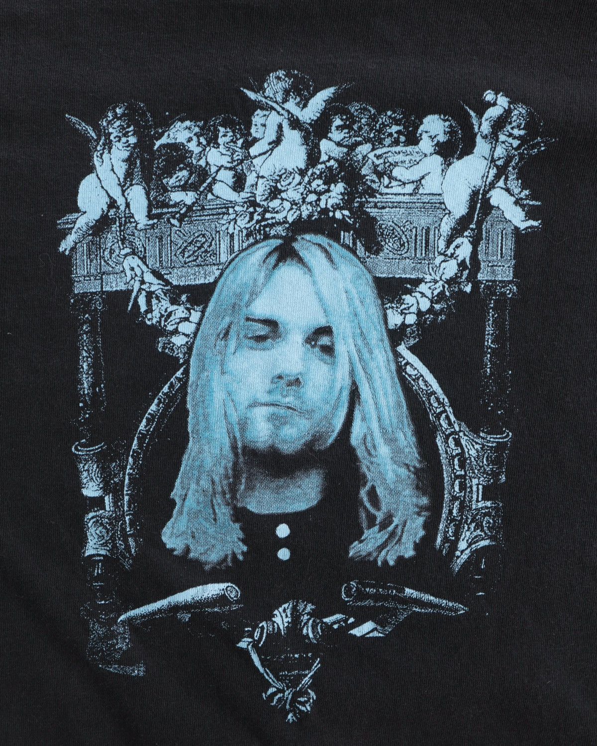 Nirvana Vintage Kurt Cobain Nirvana Memorial Angel Black Archive Tee Size US L / EU 52-54 / 3 - 6 Thumbnail