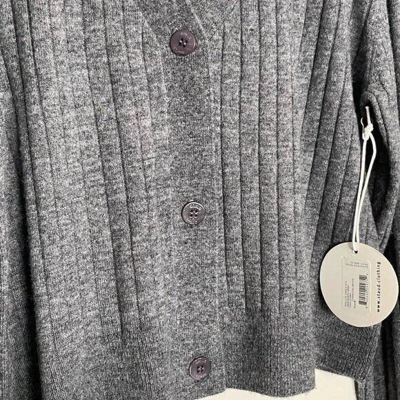 Staud NWT $295 STAUD Wallis Ribbed Cropped Cardigan Sweater Gray Size M / US 6-8 / IT 42-44 - 5 Thumbnail