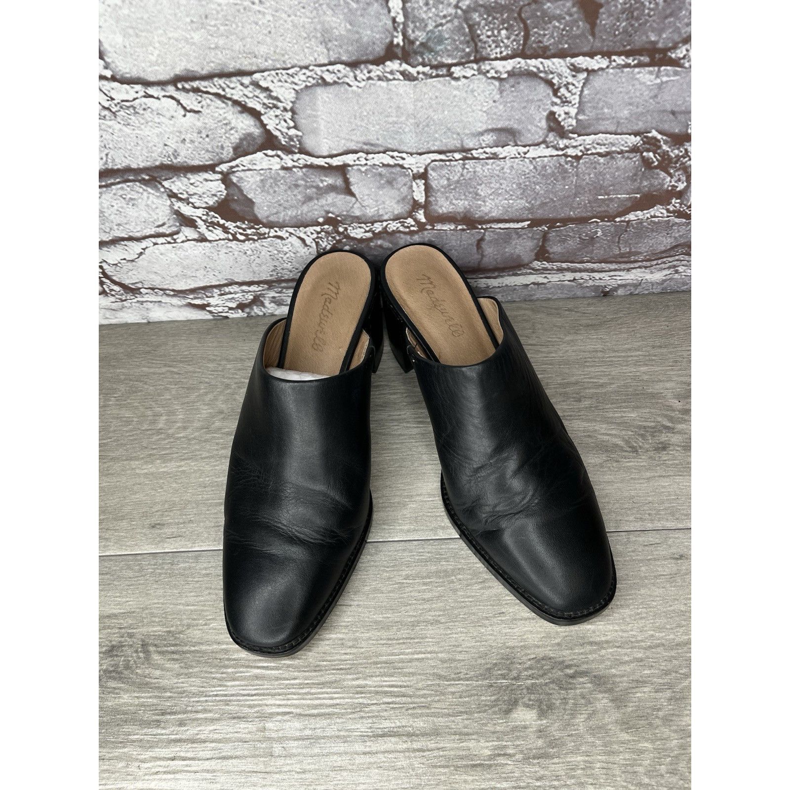 Madewell Madewell Black Leather THE HARPER Mules Slip On Clogs Heels Size US 8.5 / IT 38.5 - 15 Thumbnail