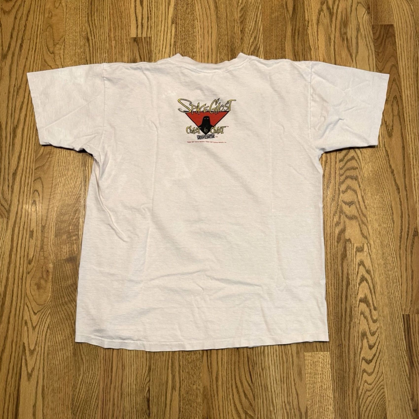 Vintage VINTAGE Space Ghost Coast Spank Ray T Shirt XL Mens 90s Cream Short Sleeve Cartoon Network Size US XL / EU 56 / 4 - 6 Thumbnail