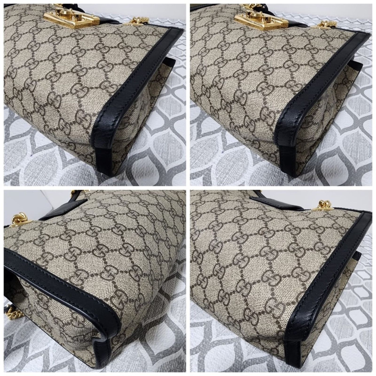 Gucci Authentic GUCCI GG Supreme Monogram Small Padlock Tote Black Size ONE SIZE - 11 Thumbnail