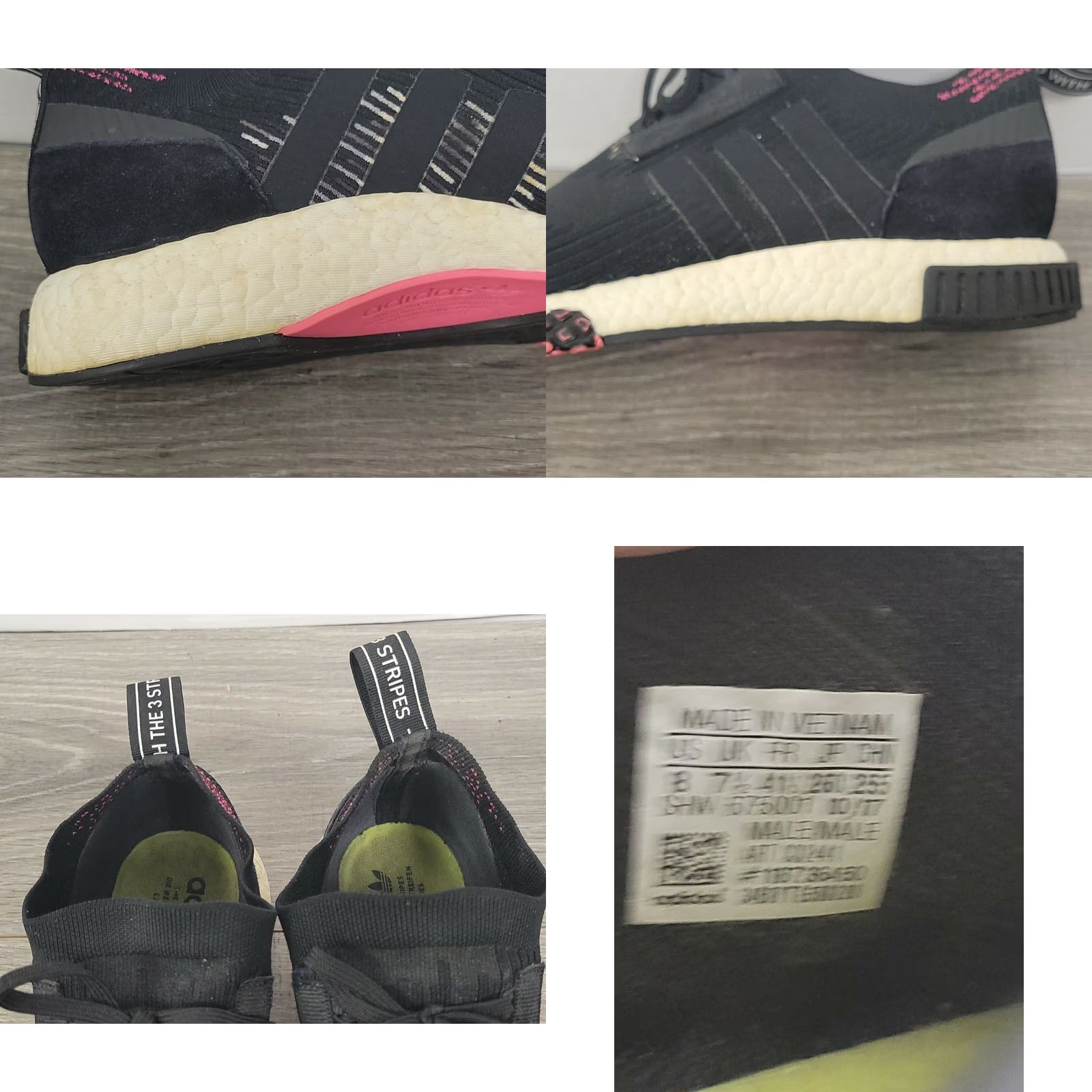 Adidas Adidas NMD Racer PK Primeknit Core Black White Pink Boost Size 8 CQ2441 Size US 8 / EU 41 - 8 Thumbnail
