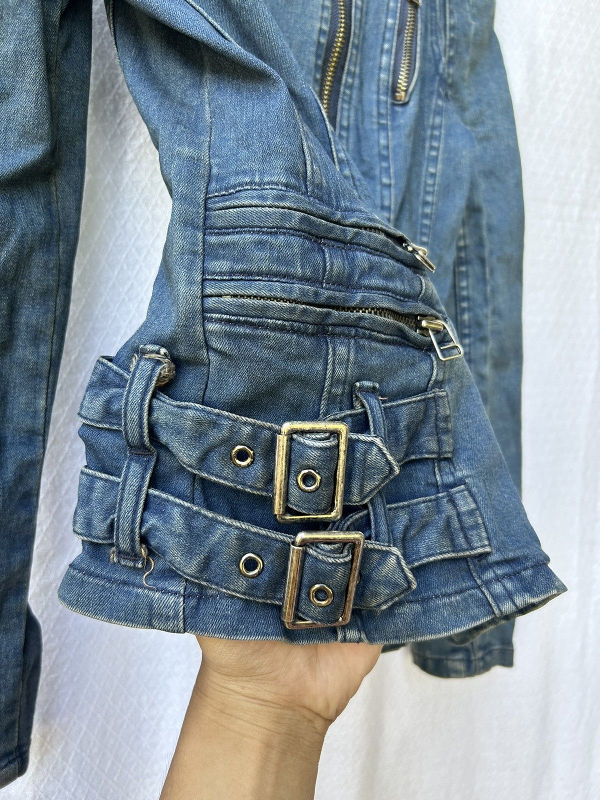 If Six Was Nine × Le Grande Bleu (L.G.B.) 💸BINDINGOFFER💸multizip denim jacket Ifsixwasnine lgb style Size US S / EU 44-46 / 1 - 6 Thumbnail