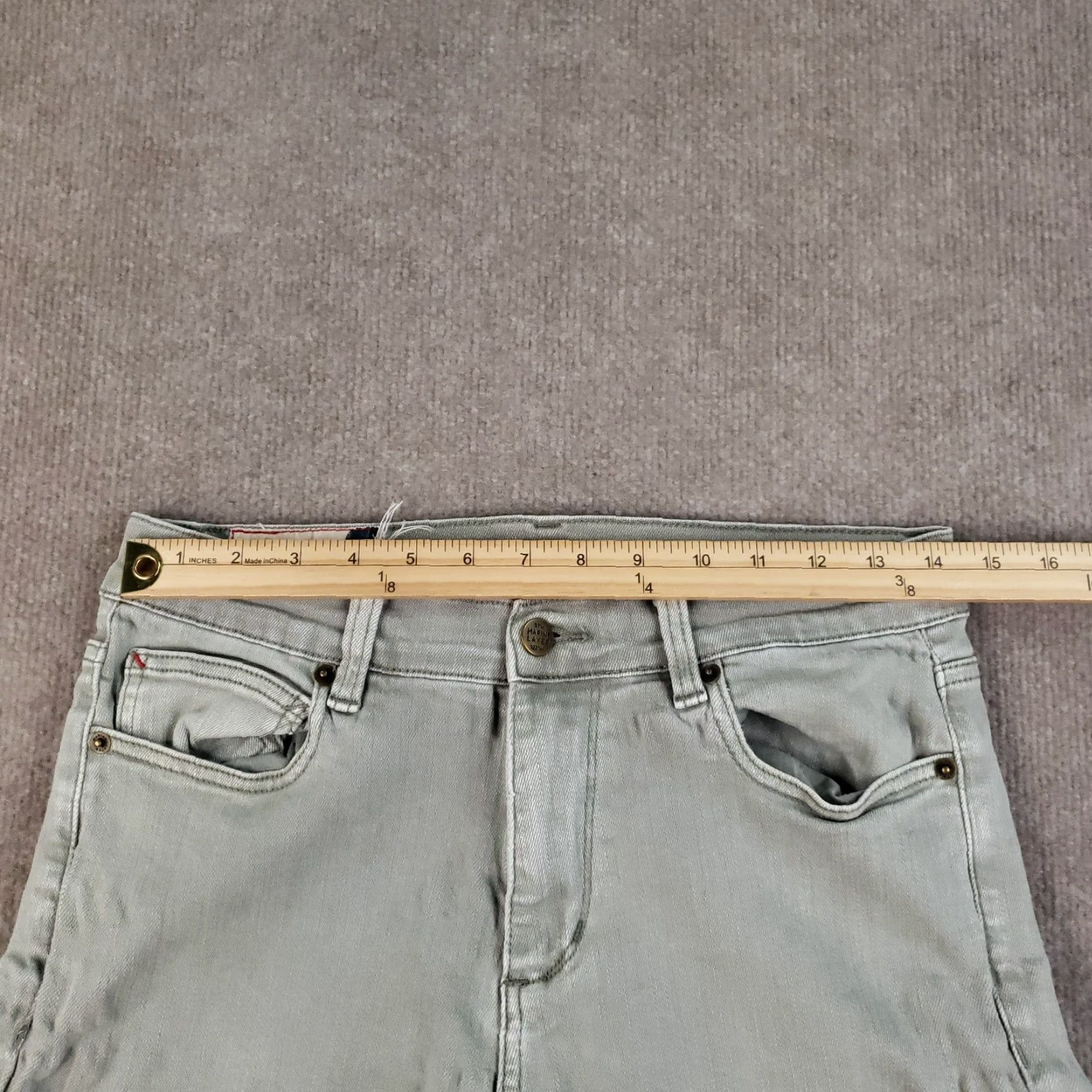 Marine Layer Marine Layer Jeans Mens 29x30 Green Slim Straight Stretch Cotton Size US 29 - 5 Thumbnail