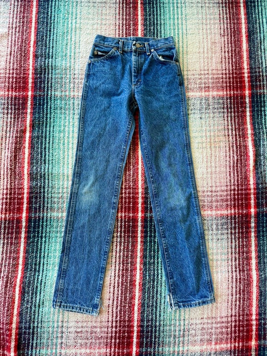 Lee 70s Lee Riders Medium Wash Tapered Split Hem Jeans 24 Size 24" / US 00 / IT 34 - 1 Thumbnail