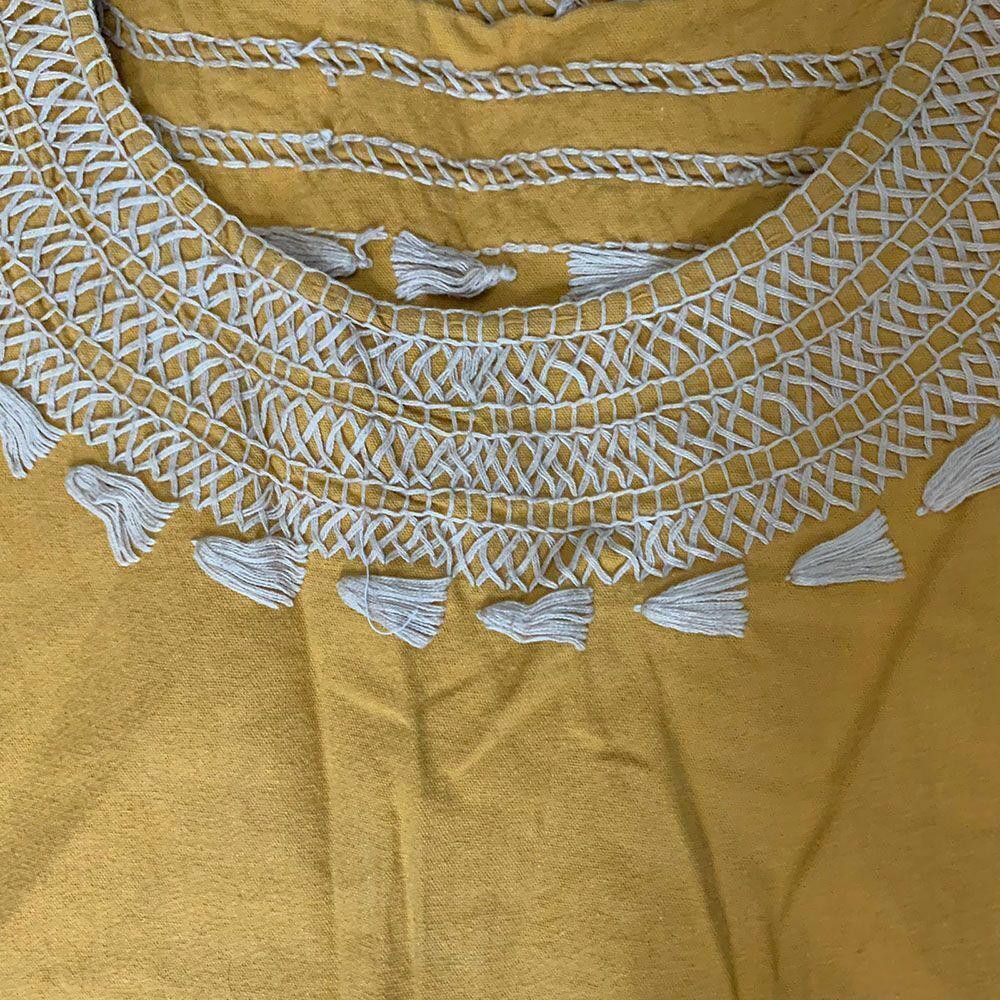 Designer Pre Owned Mustard Hand Made Blouse Xl Size XL / US 12-14 / IT 48-50 - 5 Thumbnail