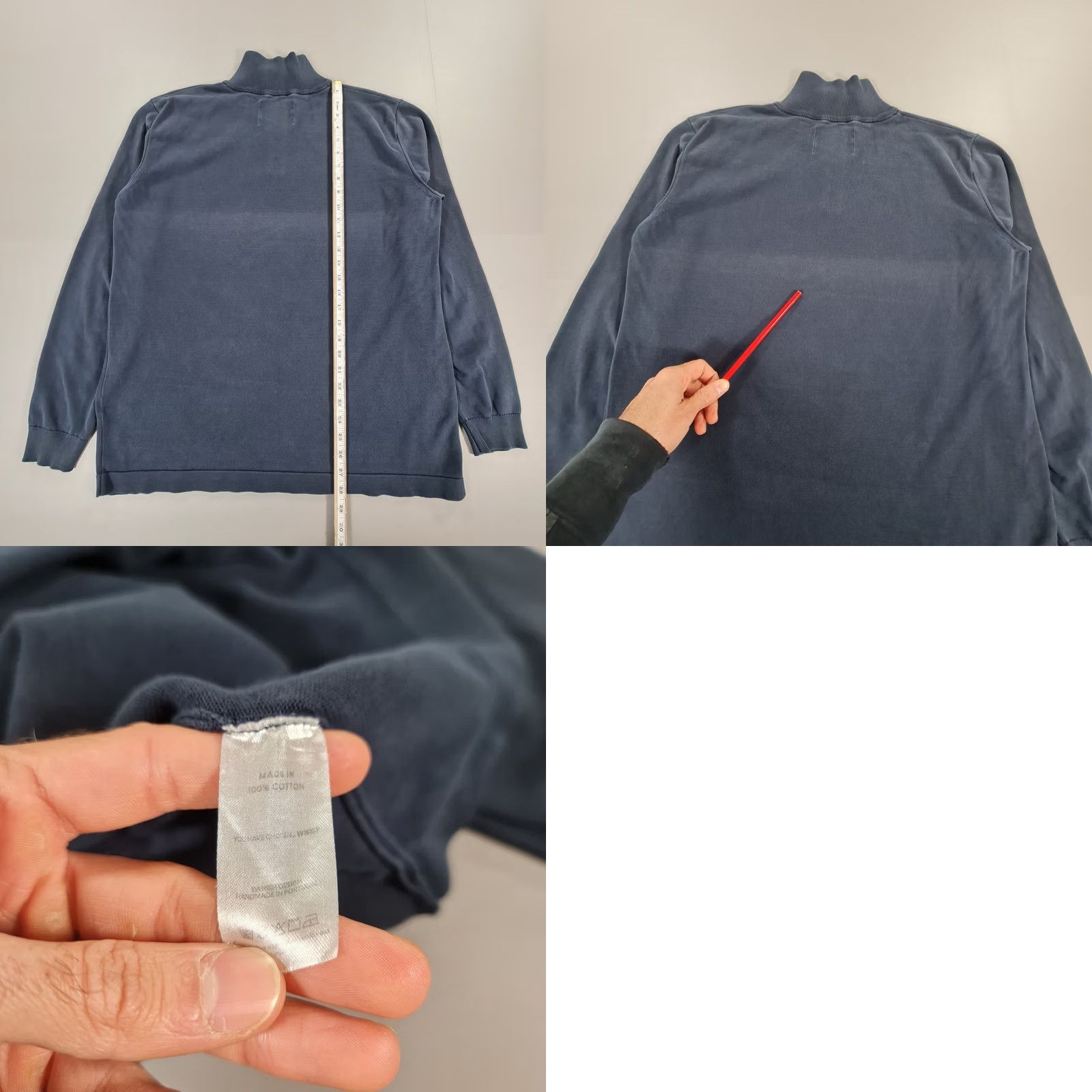 Vintage Shaping New Tomorrow Mens Jumper Blue Large Half Zip Cotton Pullover Size US L / EU 52-54 / 3 - 8 Thumbnail