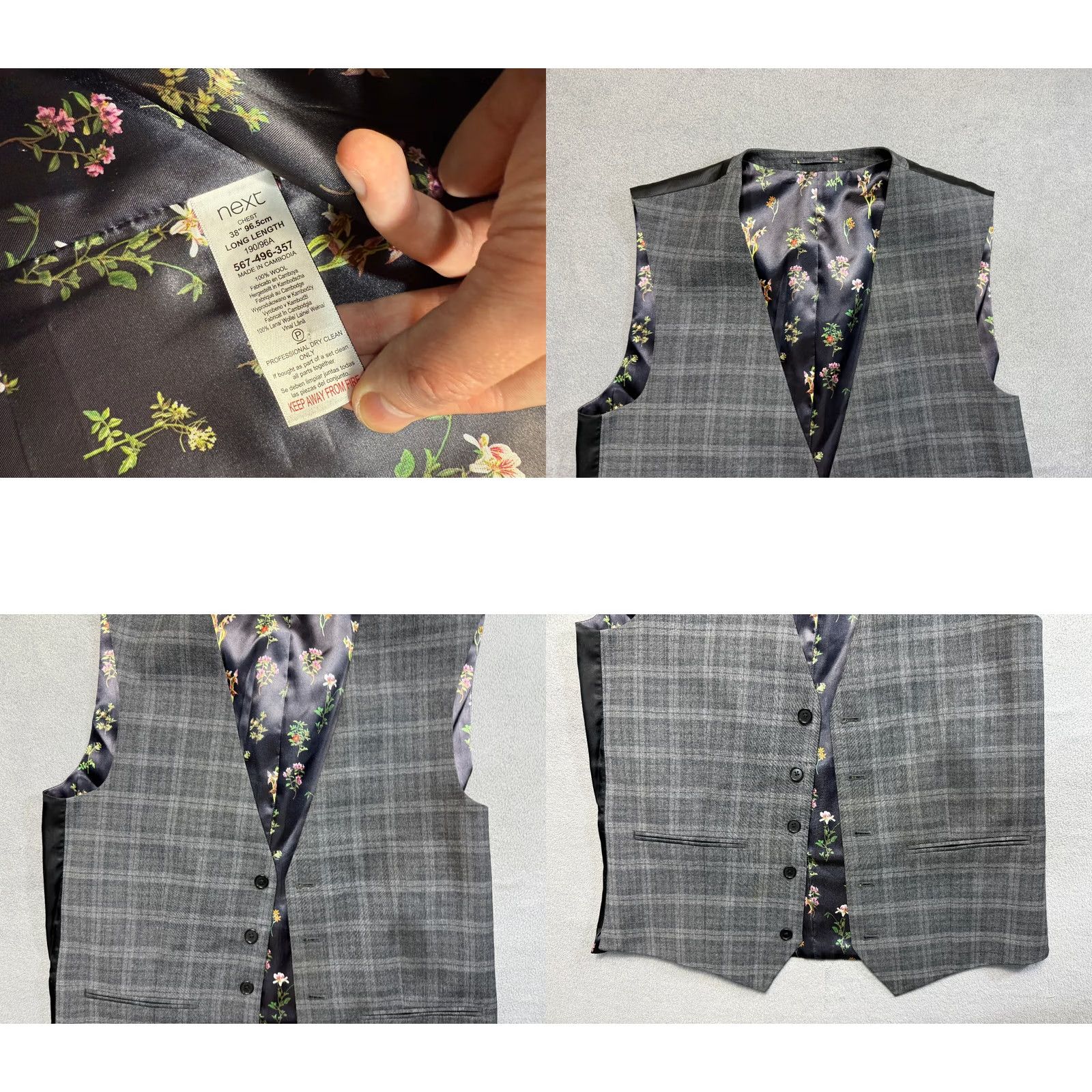 NEXT NEXT Wool Gray Vest Waistcoat Mens 38L Suit Vest 3 Piece Regular Size 38 Gray Wool Size US XXS / EU 40 - 8 Thumbnail