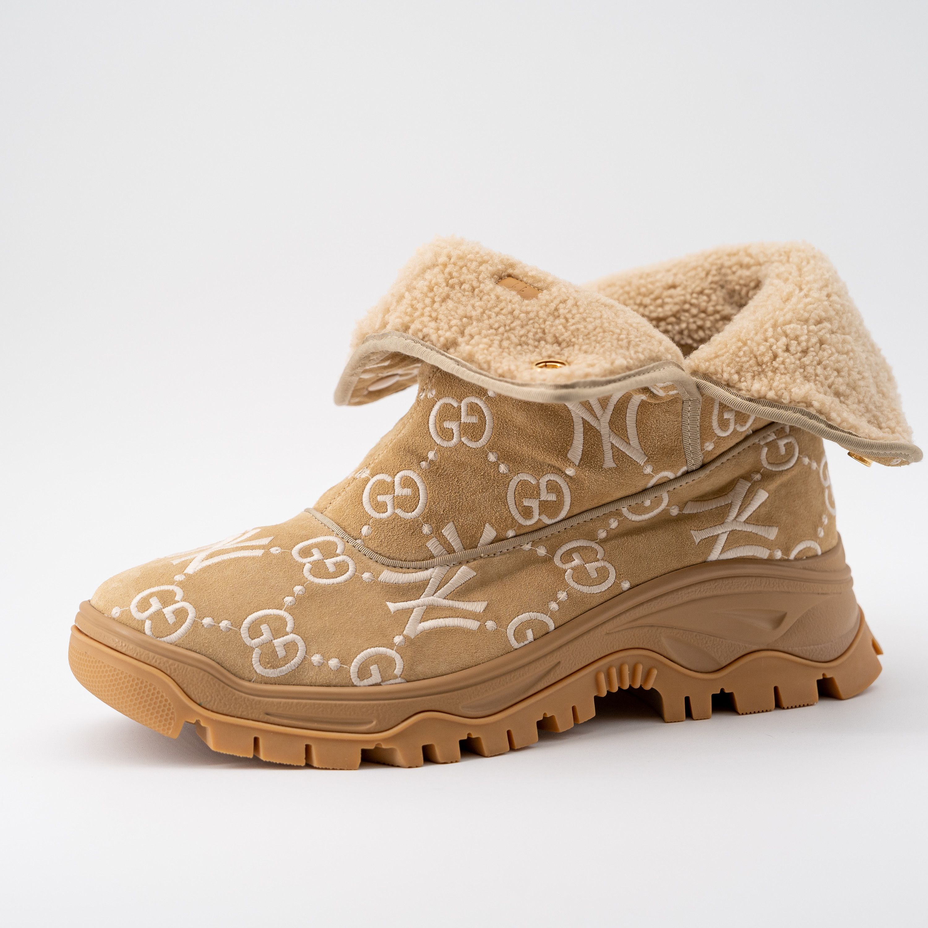 Gucci size 13G - Gucci Yankees Ankle Boots Beige GG NY MLB Size US 14 / EU 47 - 5 Thumbnail