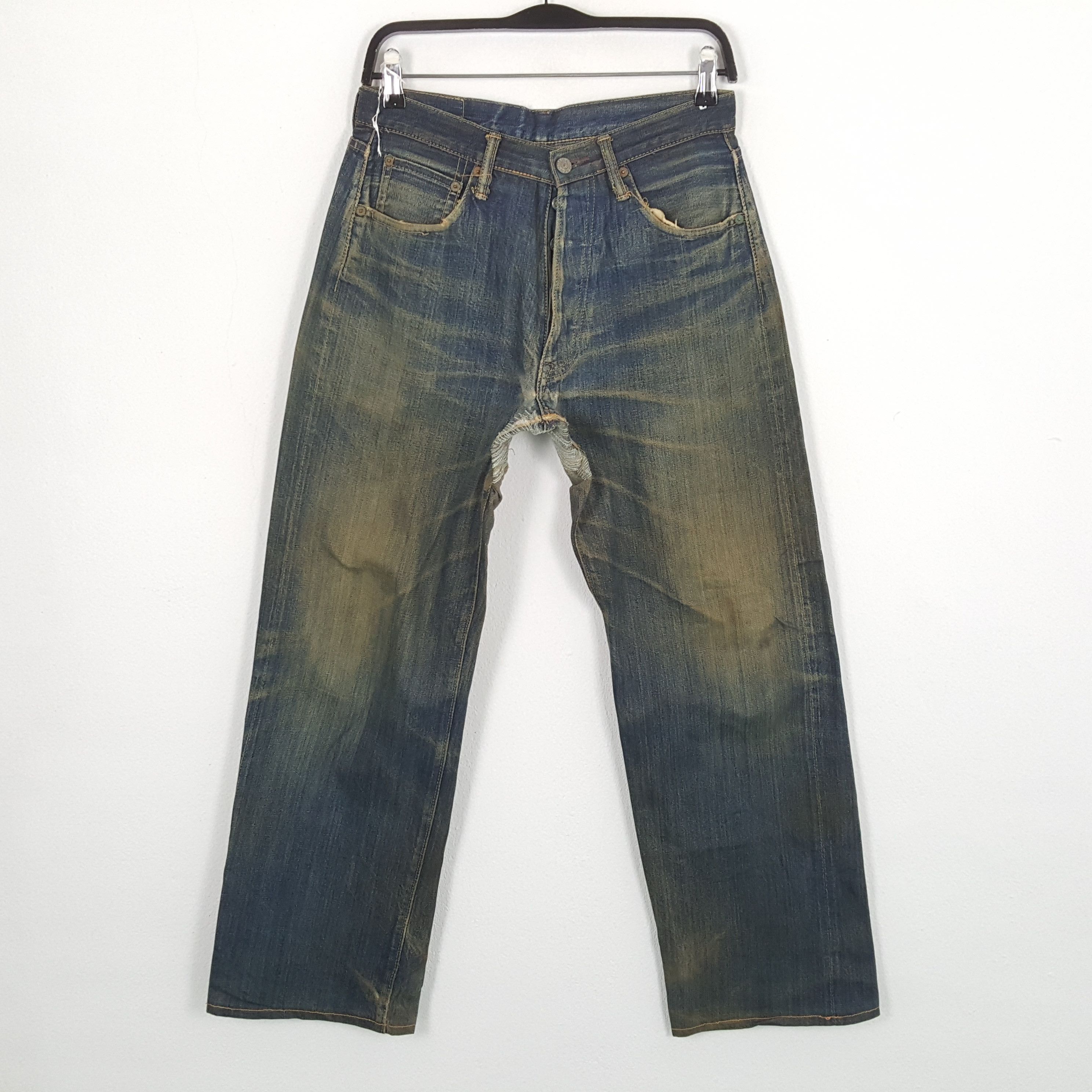 image of Distressed Denim x Vintage Barns Distressed Jeans Streetwear Style in Blue Black, Men's (Size 28)
