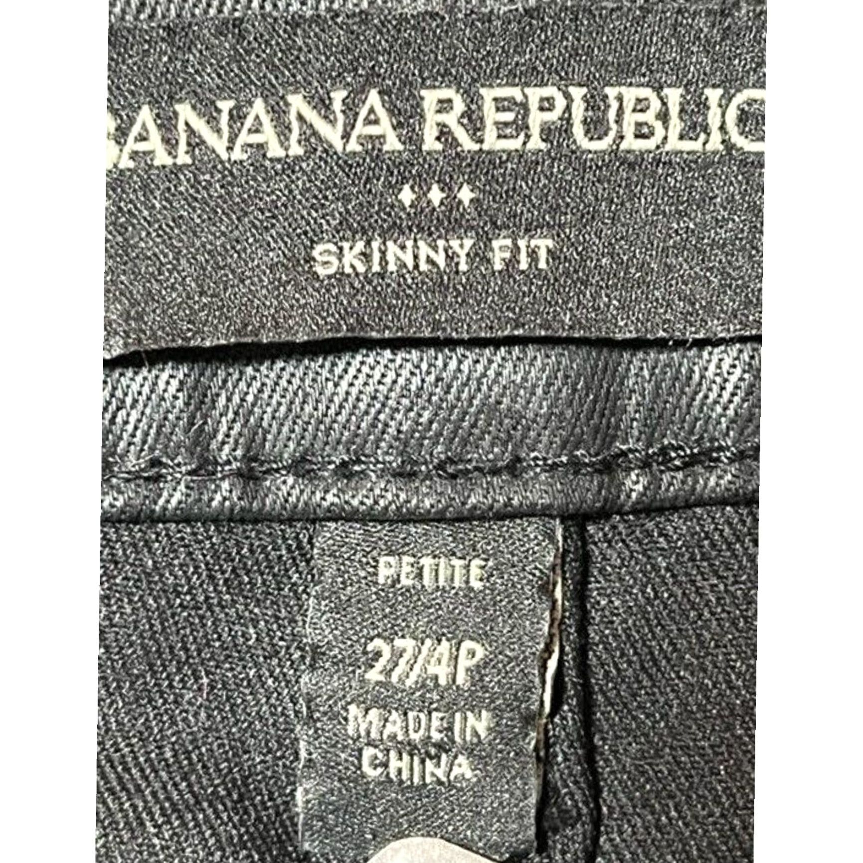 Banana Republic Banana Republic Pants 4P Petite Black Solid Skinny Pocket Relaxed Retro Y2K Glam Streetwear Night Out Size 28" / US 6 / IT 42 - 7 Thumbnail