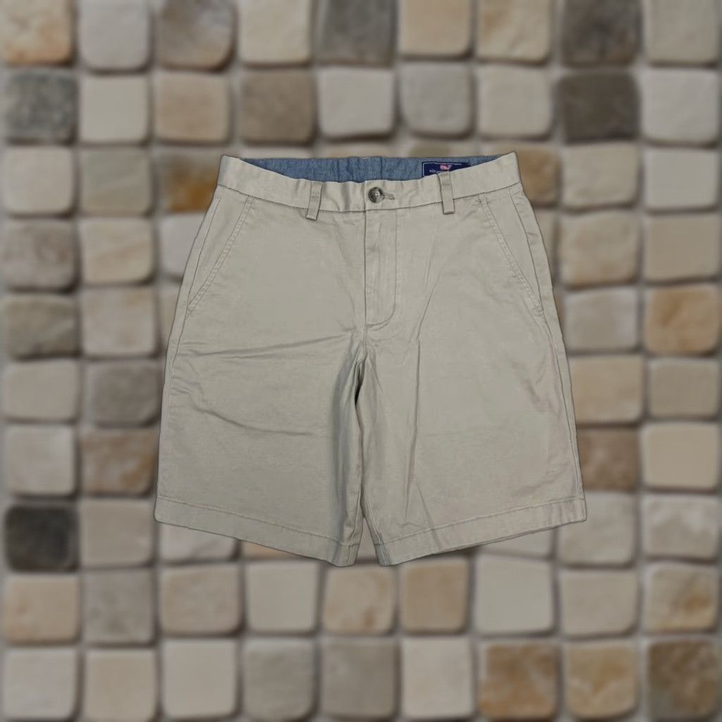 Vineyard Vines Vineyard Vines Breaker Shorts Mens 28 Khaki Cotton Chinos 8.5" Beige Flat Front Pockets Preppy Casual Spring Summer Fall Mens Size US 28 / EU 44 - 1 Thumbnail