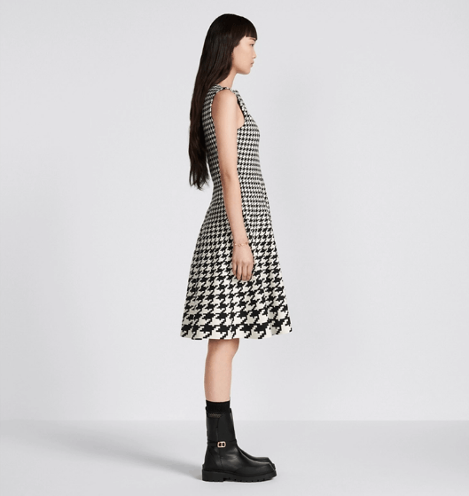 Dior o1w1db10525 214L01 Mid-Length Dress in Black/White Size XS / US 0-2 / IT 36-38 - 5 Thumbnail