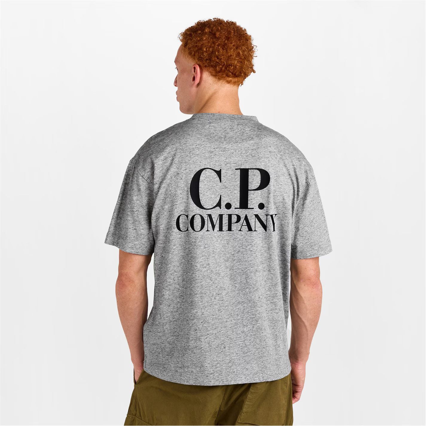 C.P. Company o1g2r1mq0426 Double Logo T-Shirt in Grey Size US M / EU 48-50 / 2 - 4 Thumbnail