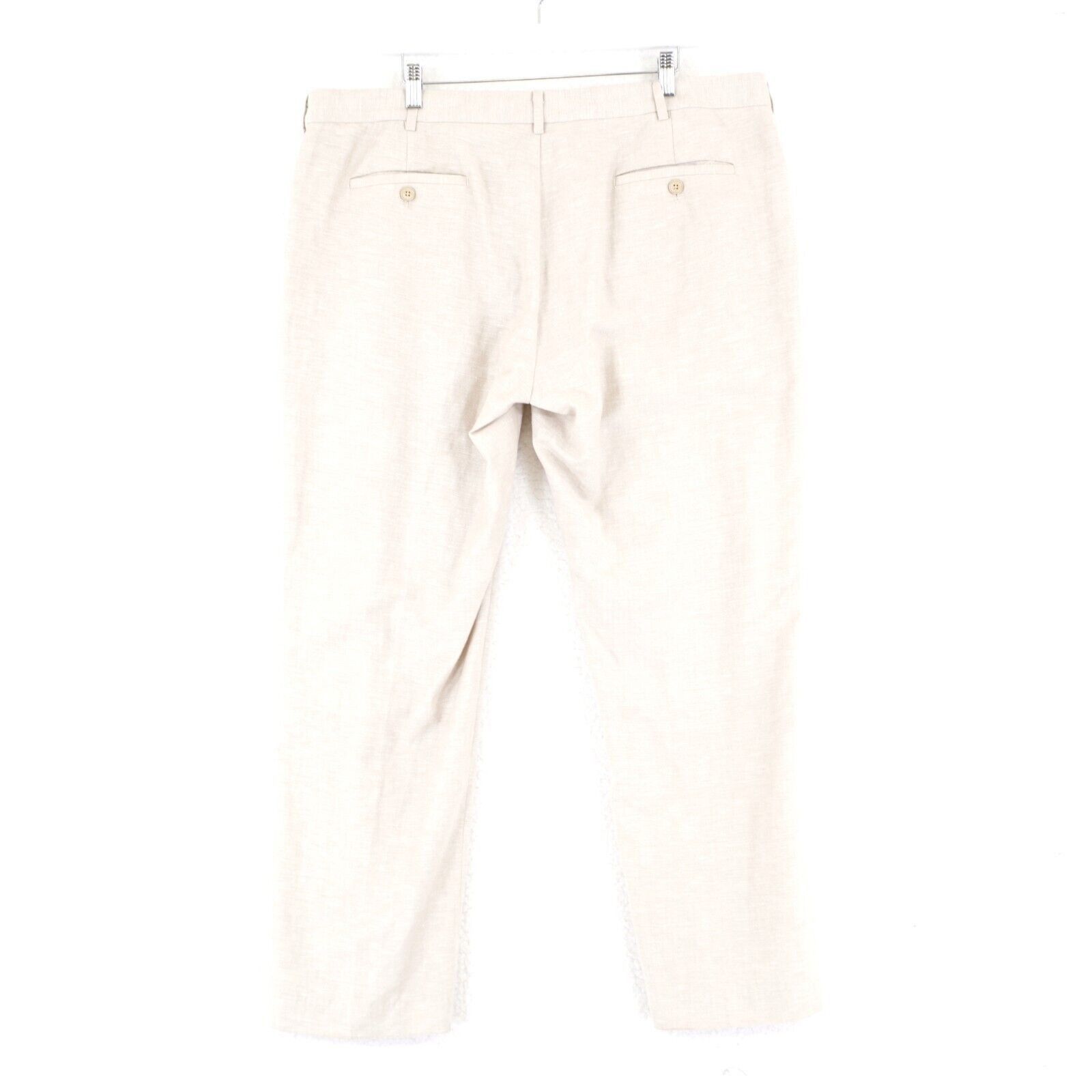 Cubavera Cubarvera Linen Blend Sand Tan 40/30 Dress Pants Flat Front Size 40R - 3 Thumbnail
