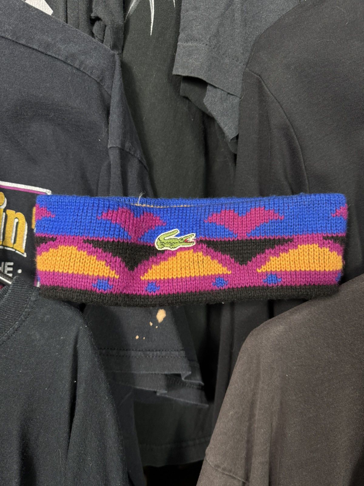 Lacoste × Vintage 80s Lacoste Handband Aztec Style Made in France Vintage Size ONE SIZE - 8 Thumbnail