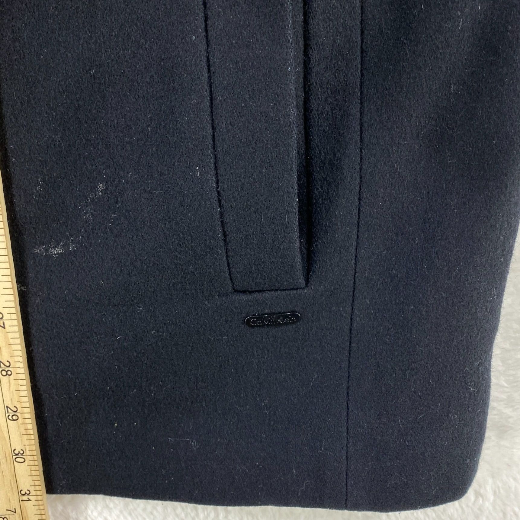 Calvin Klein VINTAGE Calvin Klein Black Wool Coat? 3 Snap Inside Pockets Full Zip Mens M Size US M / EU 48-50 / 2 - 6 Thumbnail
