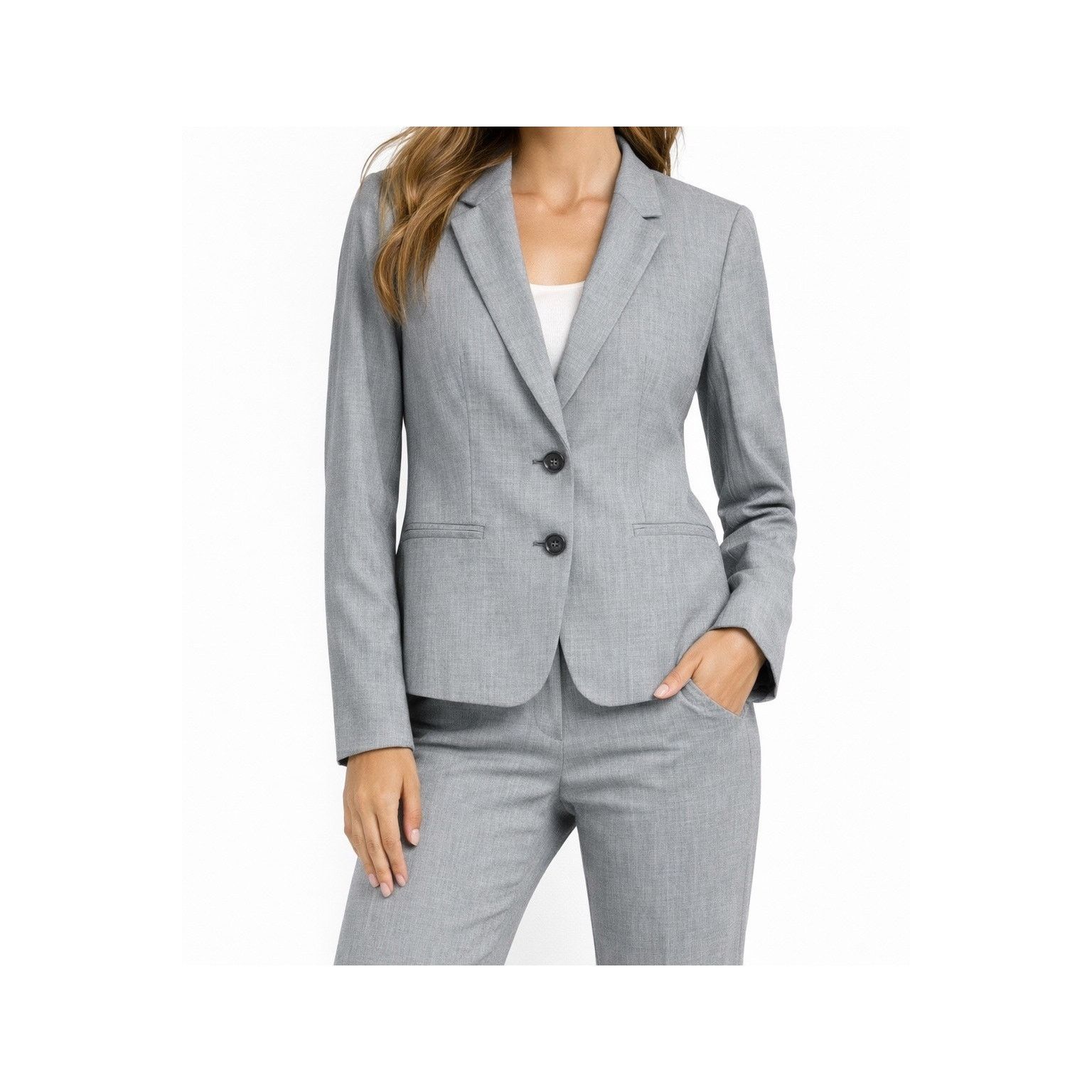 Talbots Talbots Petite 8P Gray Wool Blend Blazer Tailored Structured Size M / US 6-8 / IT 42-44 - 1 Thumbnail