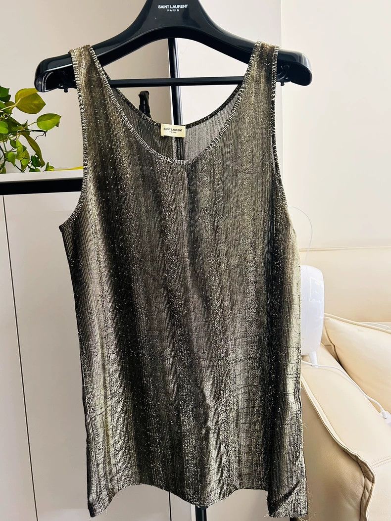 Yves Saint Laurent Saint Laruent size xl 19ss Gold Thread Spring/Summer Vest 2 Size 36R - 1 Thumbnail