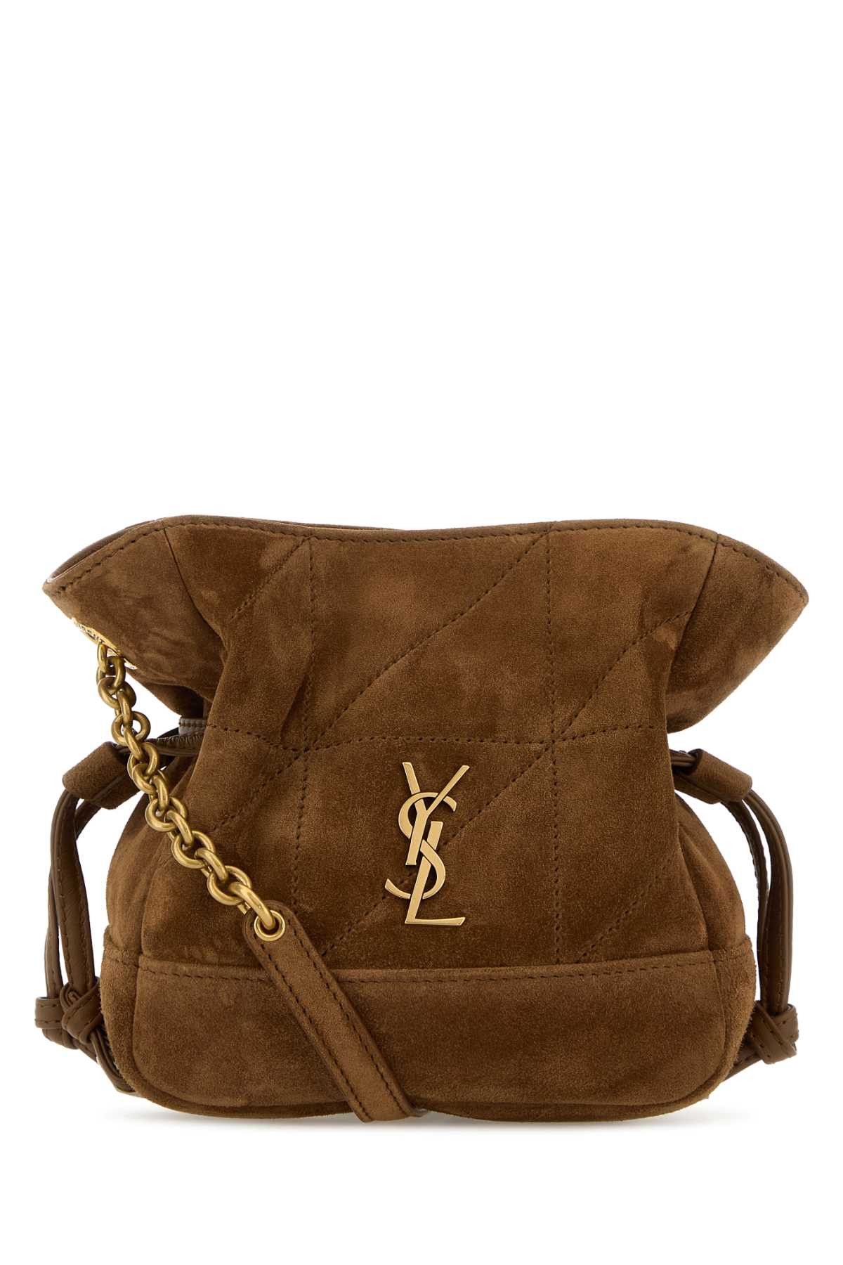 Saint Laurent Paris Brown Suede Mini Jamie Bucket Bag Size ONE SIZE - 1 Thumbnail