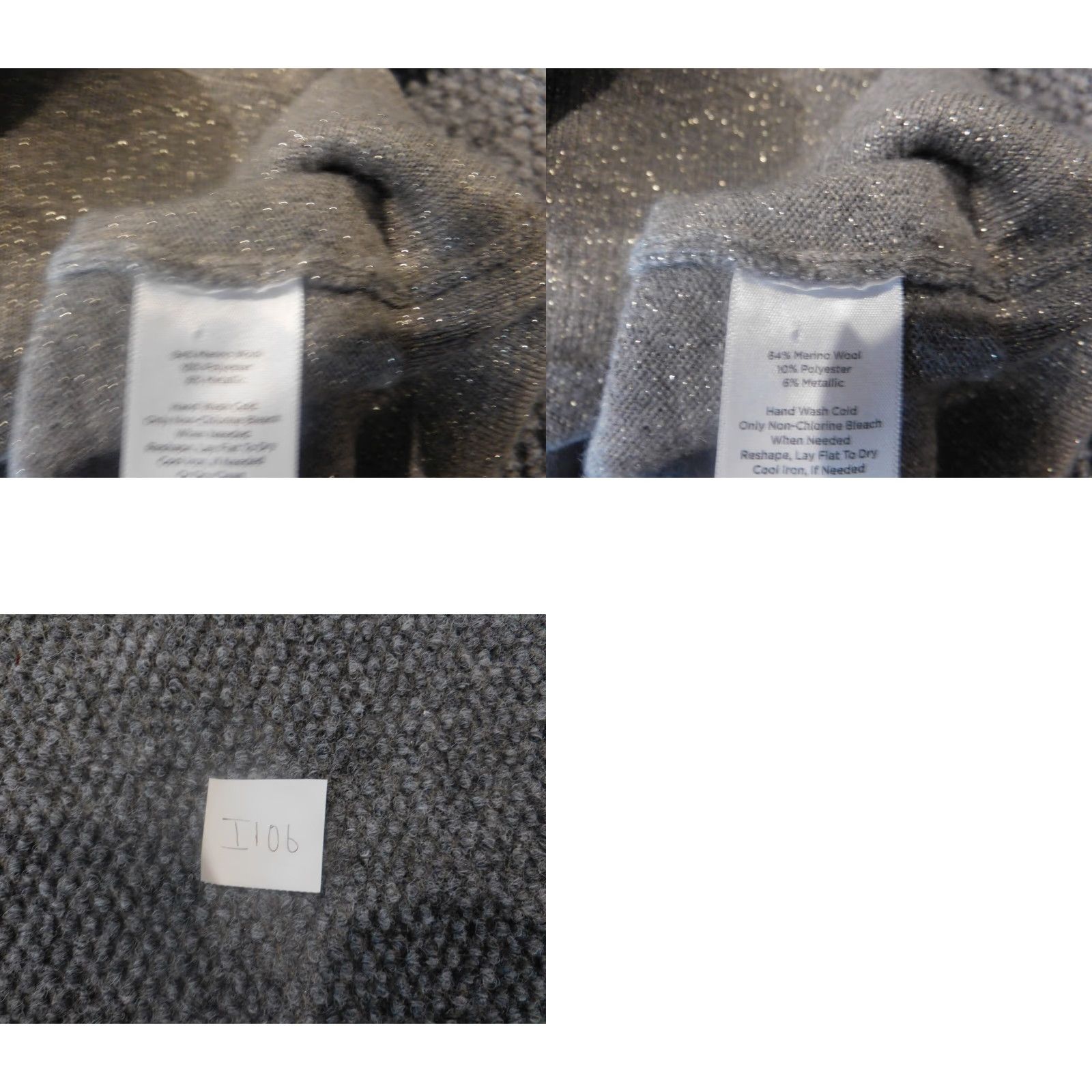Talbots Talbots Womens Sweater L Gray Pullover Turtleneck Wool Polyester Stretch Regular Knit Modern Button Crewneck long sleeve Size L / US 10 / IT 46 - 8 Thumbnail