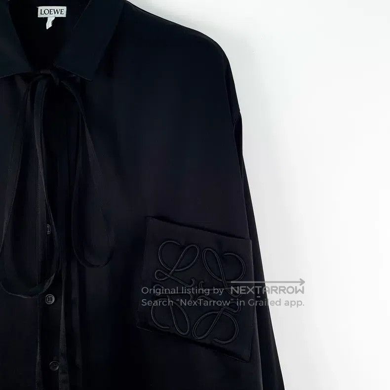 Loewe Loewe Black Pocket Logo Embroidered Collar Lapel Bow Tie L Size XS / US 0-2 / IT 36-38 - 3 Thumbnail